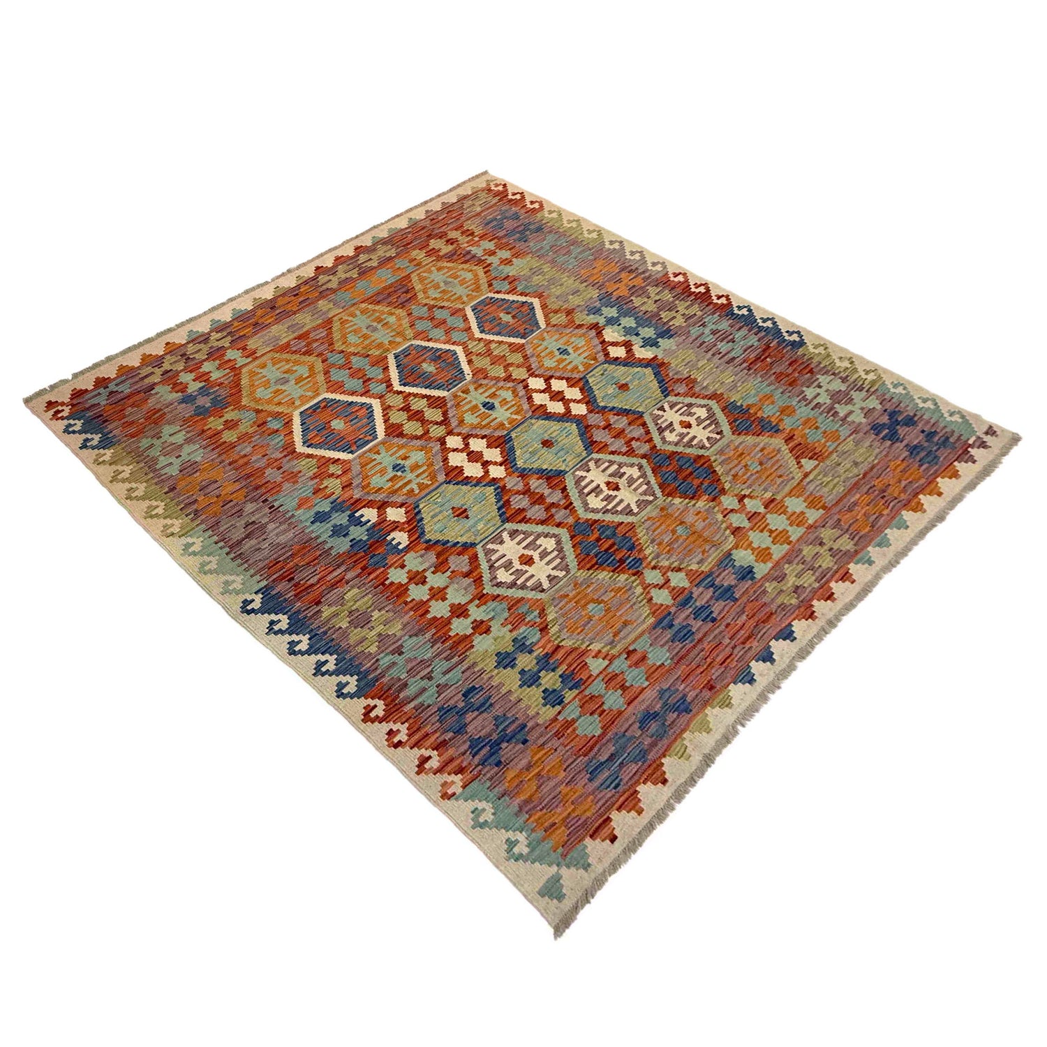 Handmade Multi Kilim Geometric 5x8 ft