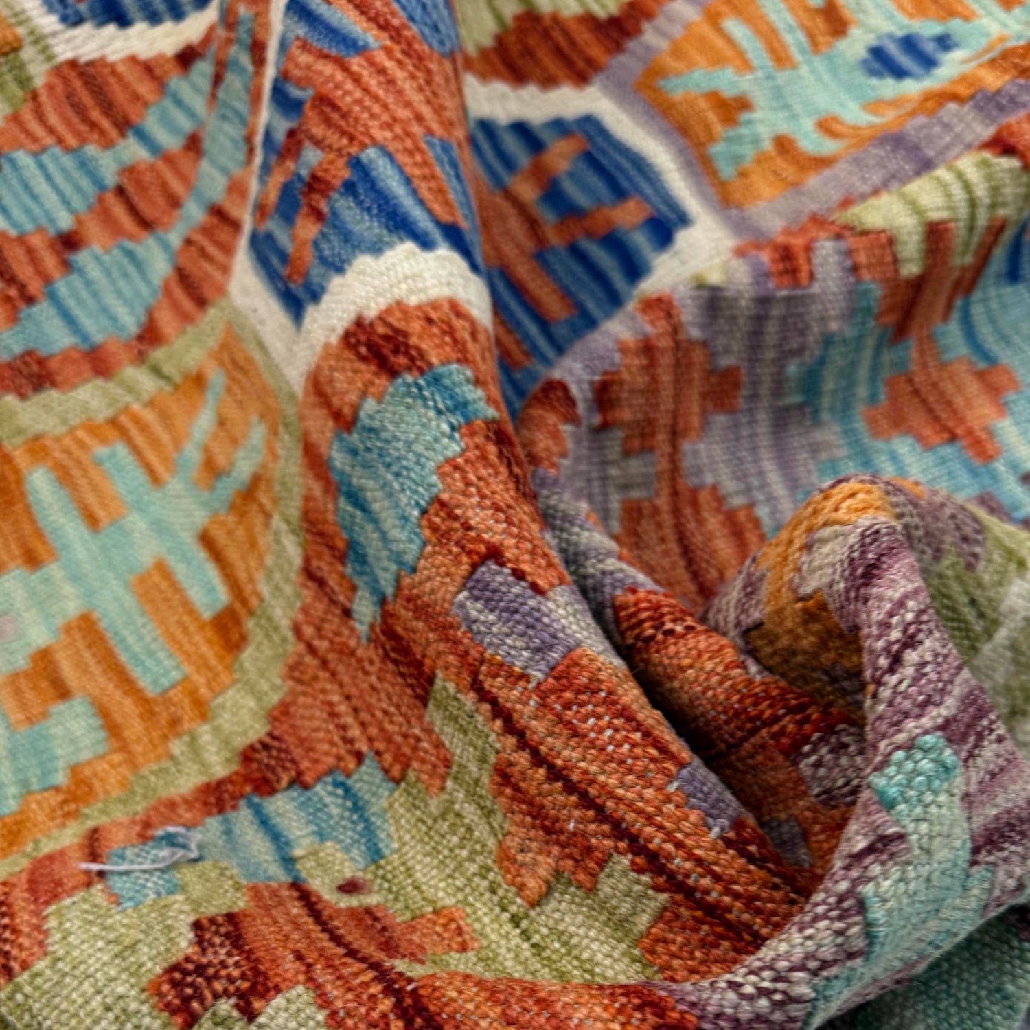 Handmade Multi Kilim Geometric 5x8 ft