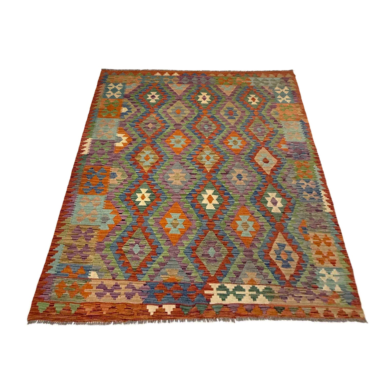 Handmade Multi Kilim Geometric 5x8 ft