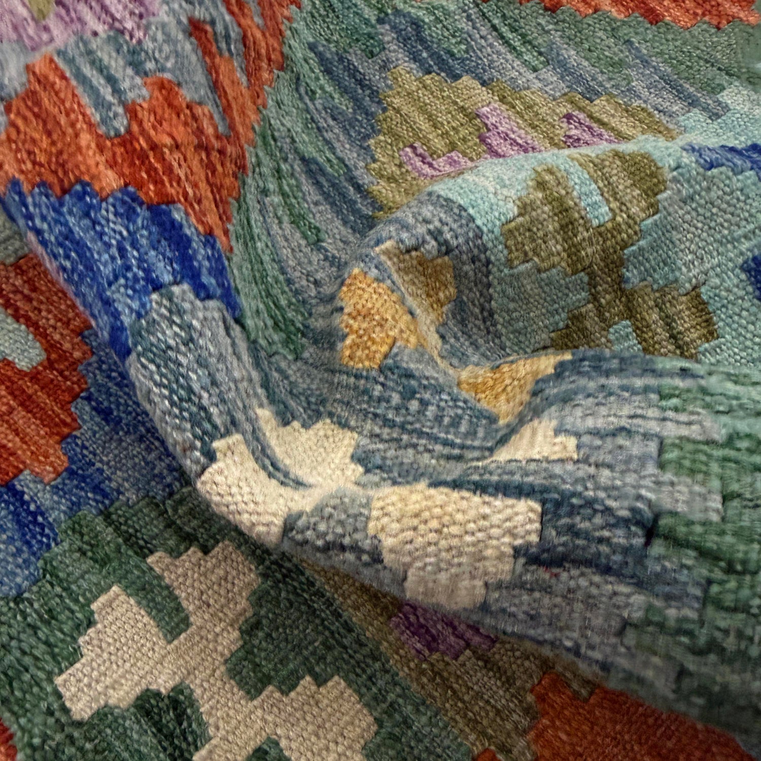 Handmade Multi Kilim Geometric 5x8 ft