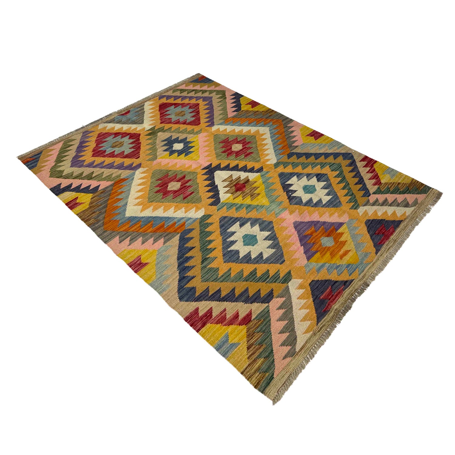 Handmade Multi Kilim Geometric 4x6 ft