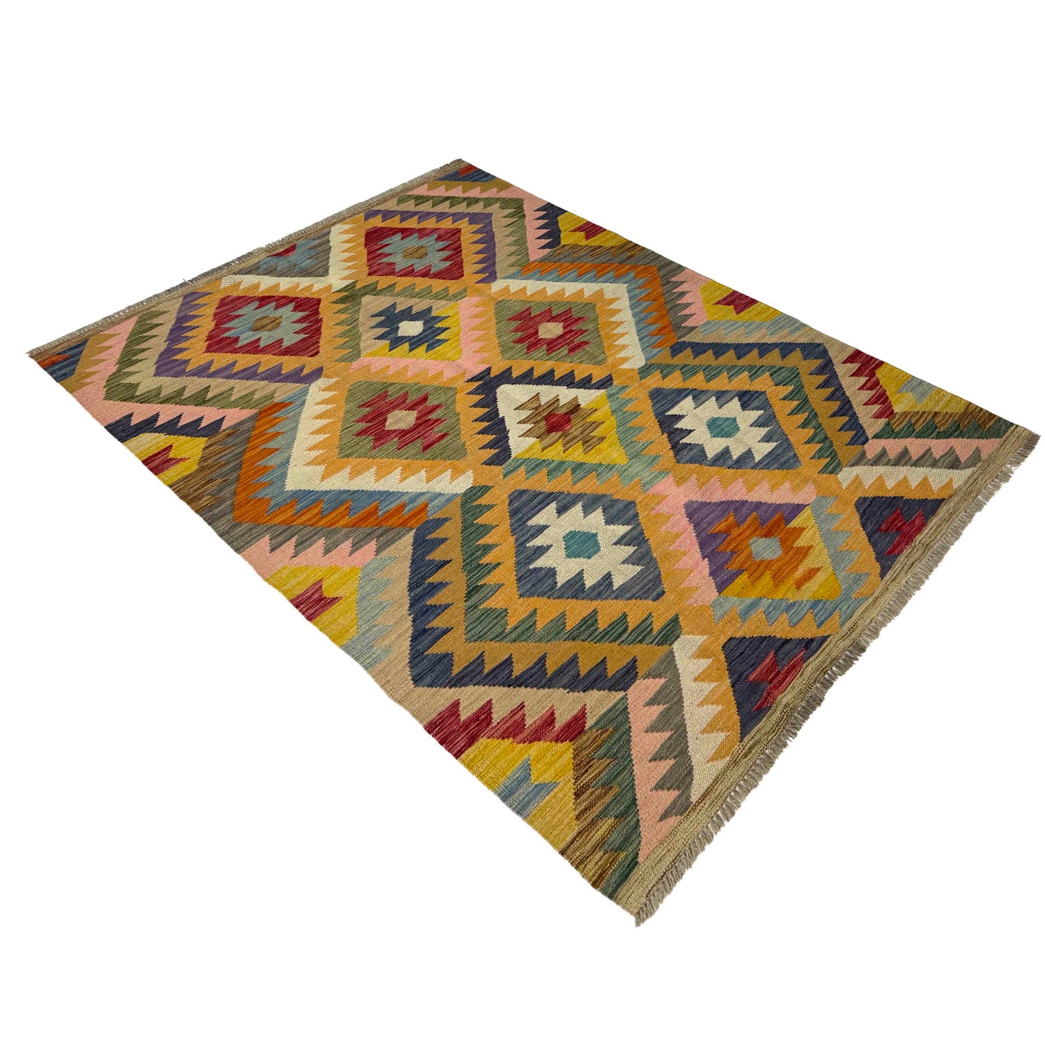 Handmade Multi Kilim Geometric 4x6 ft