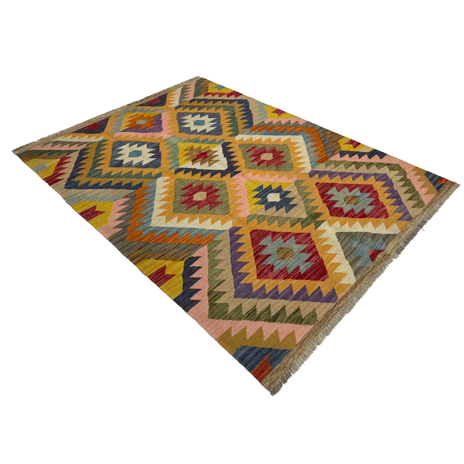 Handmade Multi Kilim Geometric 4x6 ft