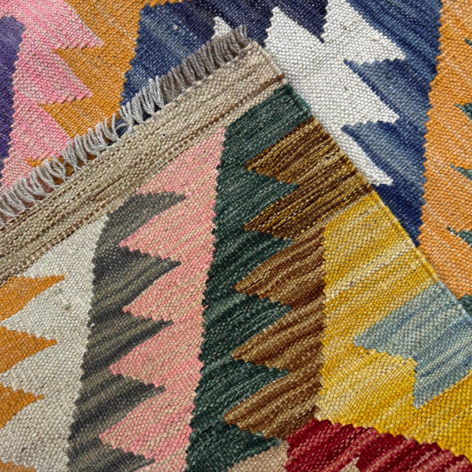 Handmade Multi Kilim Geometric 4x6 ft