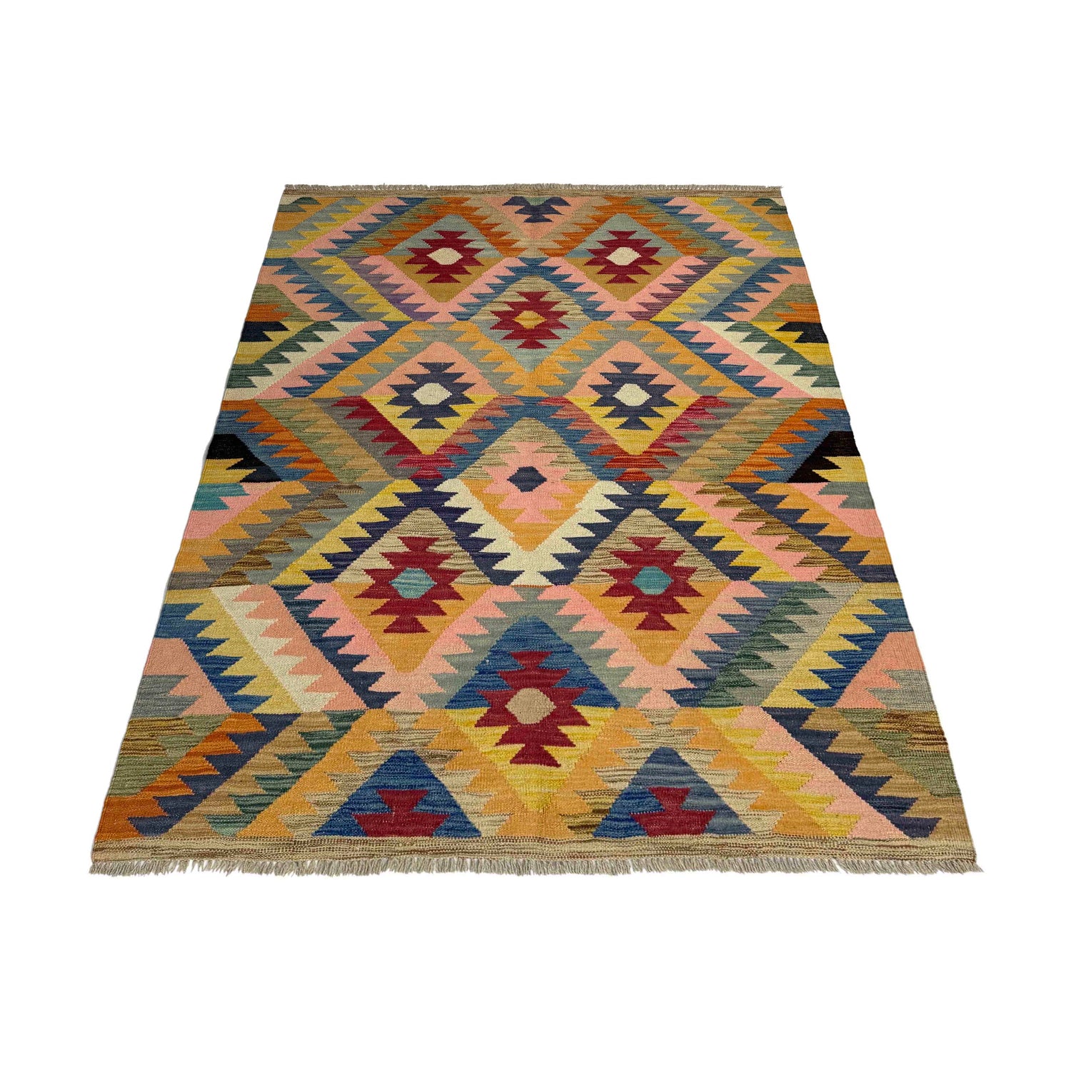 Handmade Multi Kilim Geometric 4x6 ft
