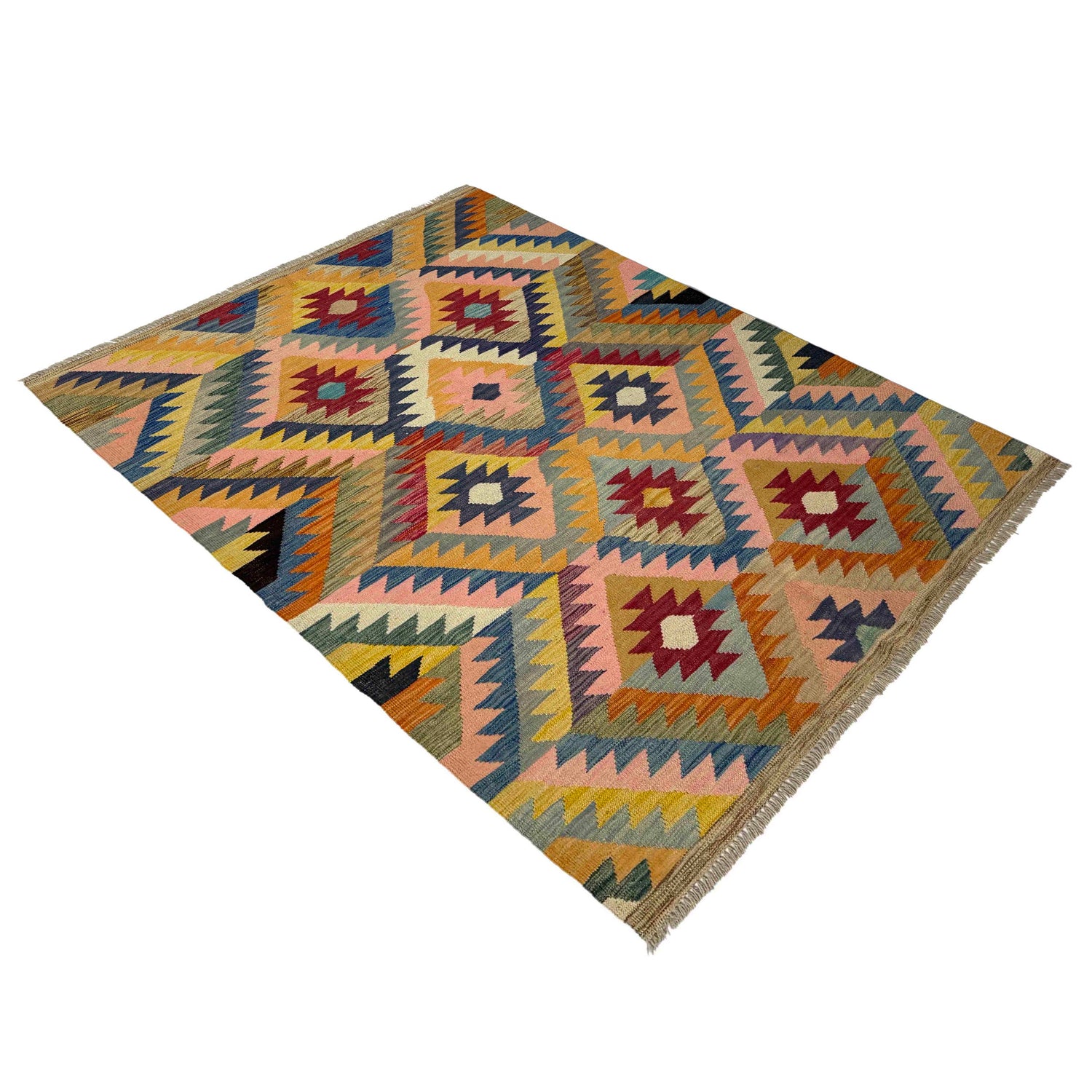 Handmade Multi Kilim Geometric 4x6 ft