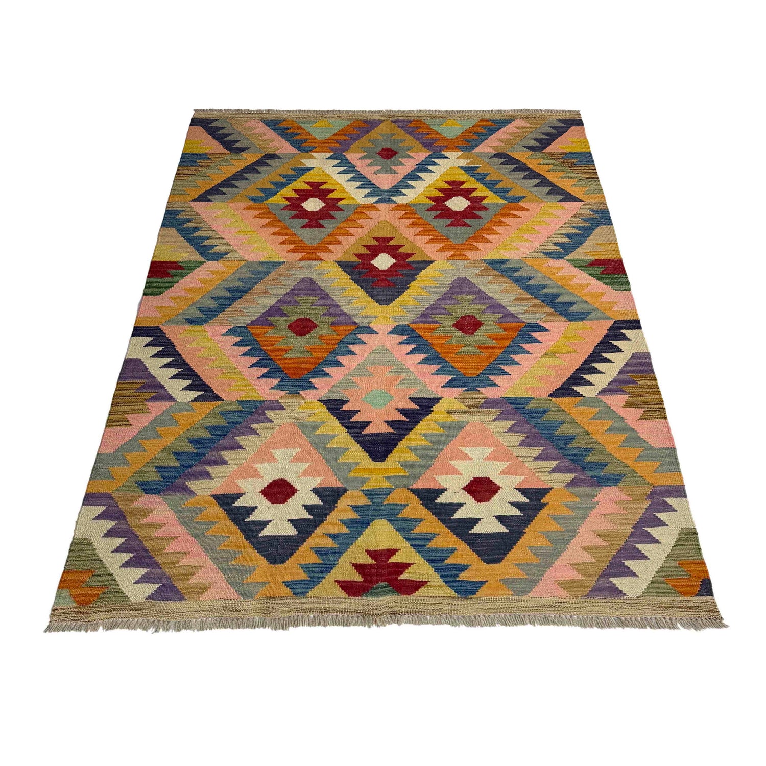 Handmade Multi Kilim Geometric 4x6 ft