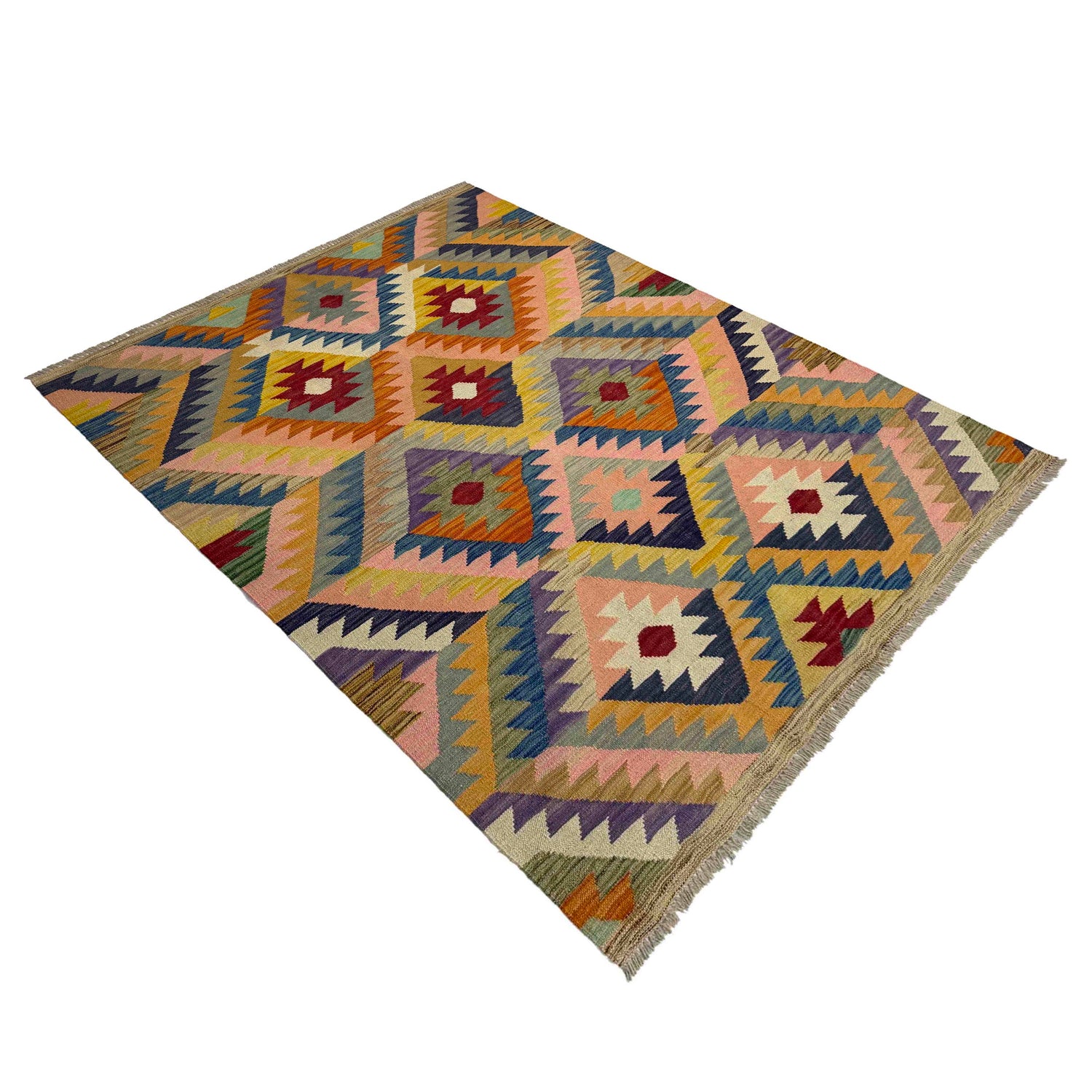Handmade Multi Kilim Geometric 4x6 ft