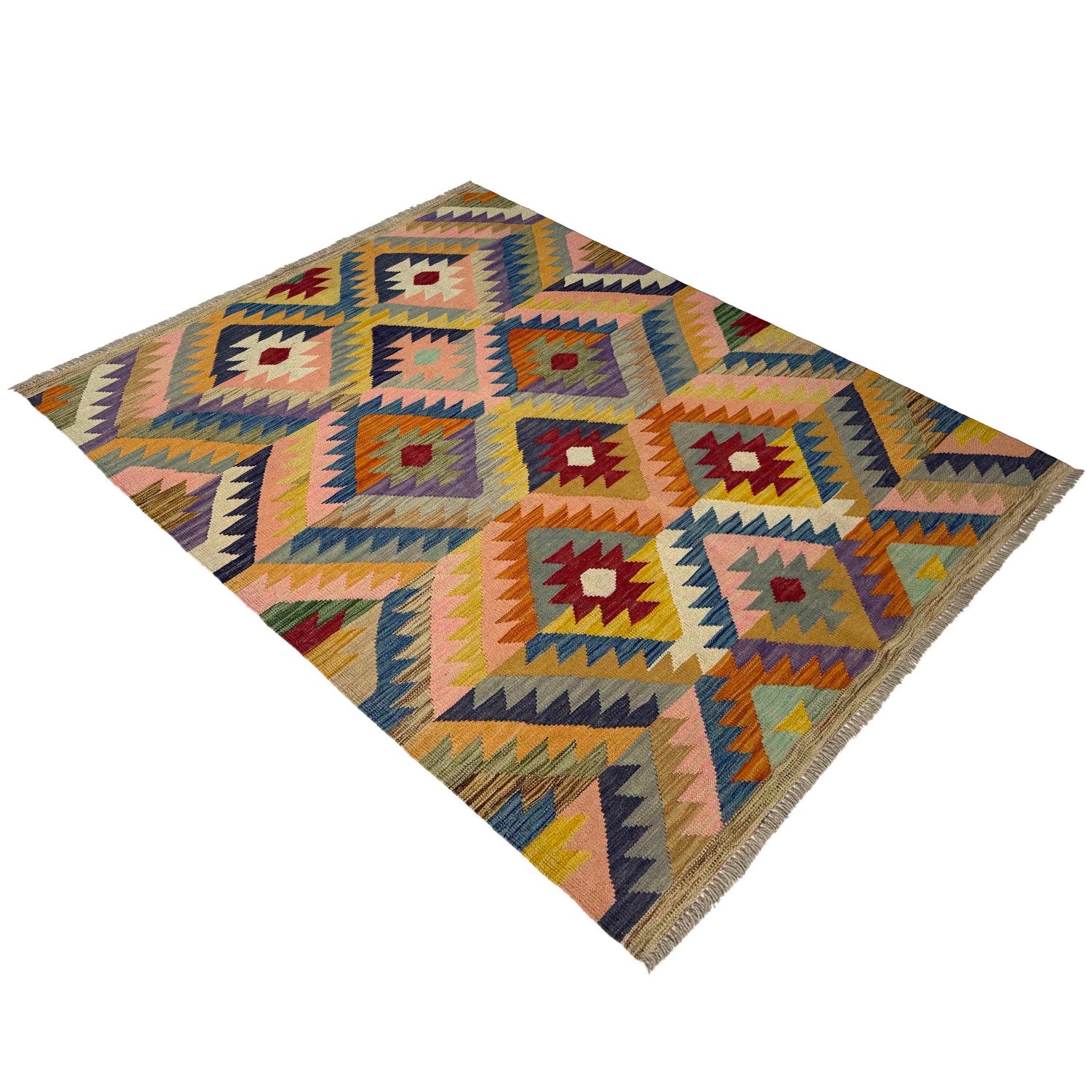 Handmade Multi Kilim Geometric 4x6 ft