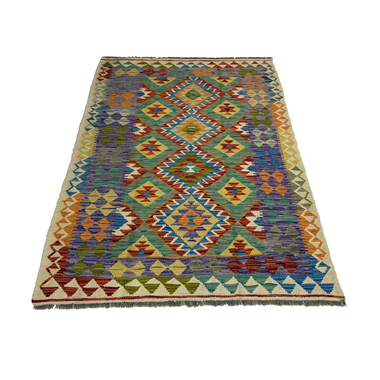 Handmade Multi Kilim Geometric 4x6 ft
