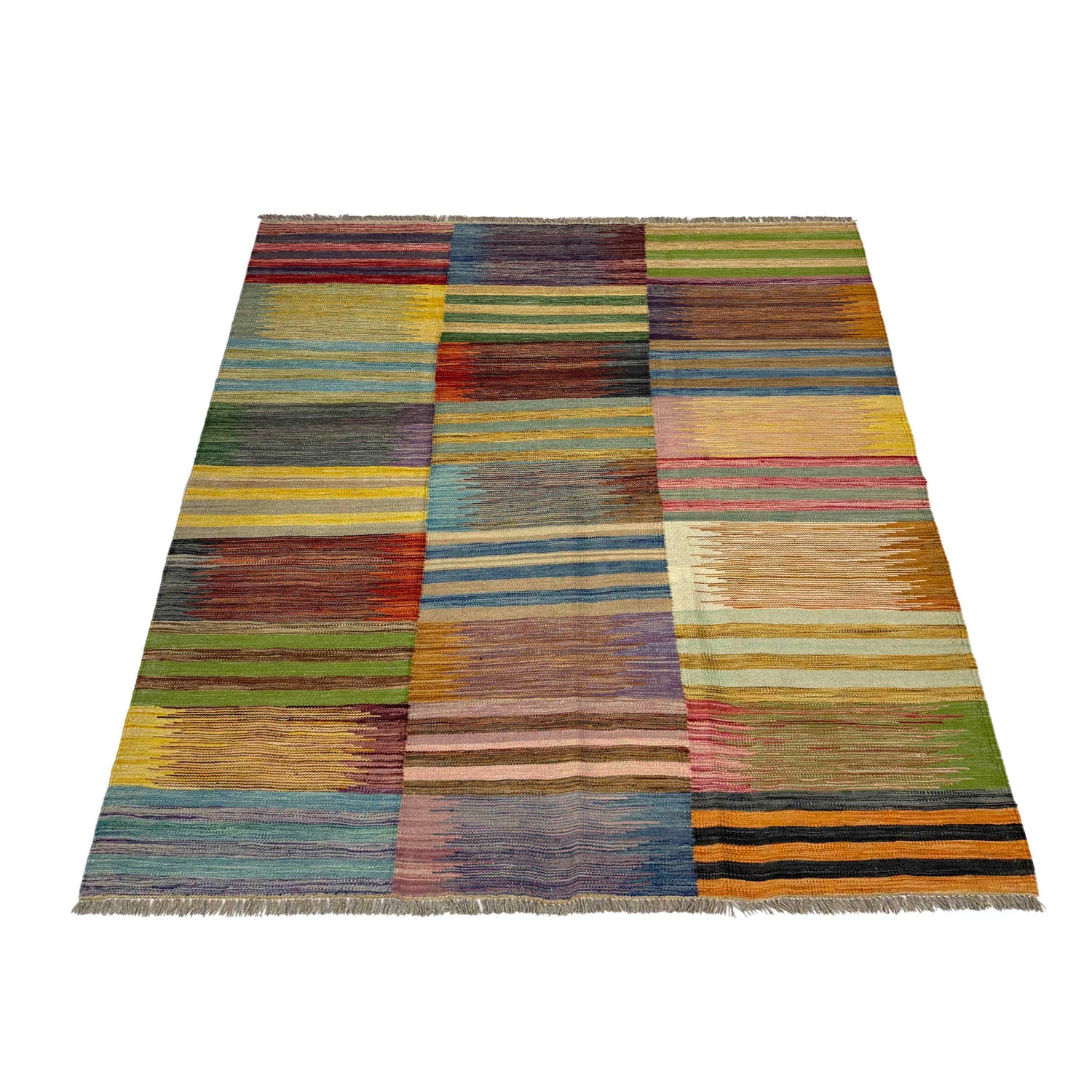 Handmade Multi Kilim Geometric 4x7 ft
