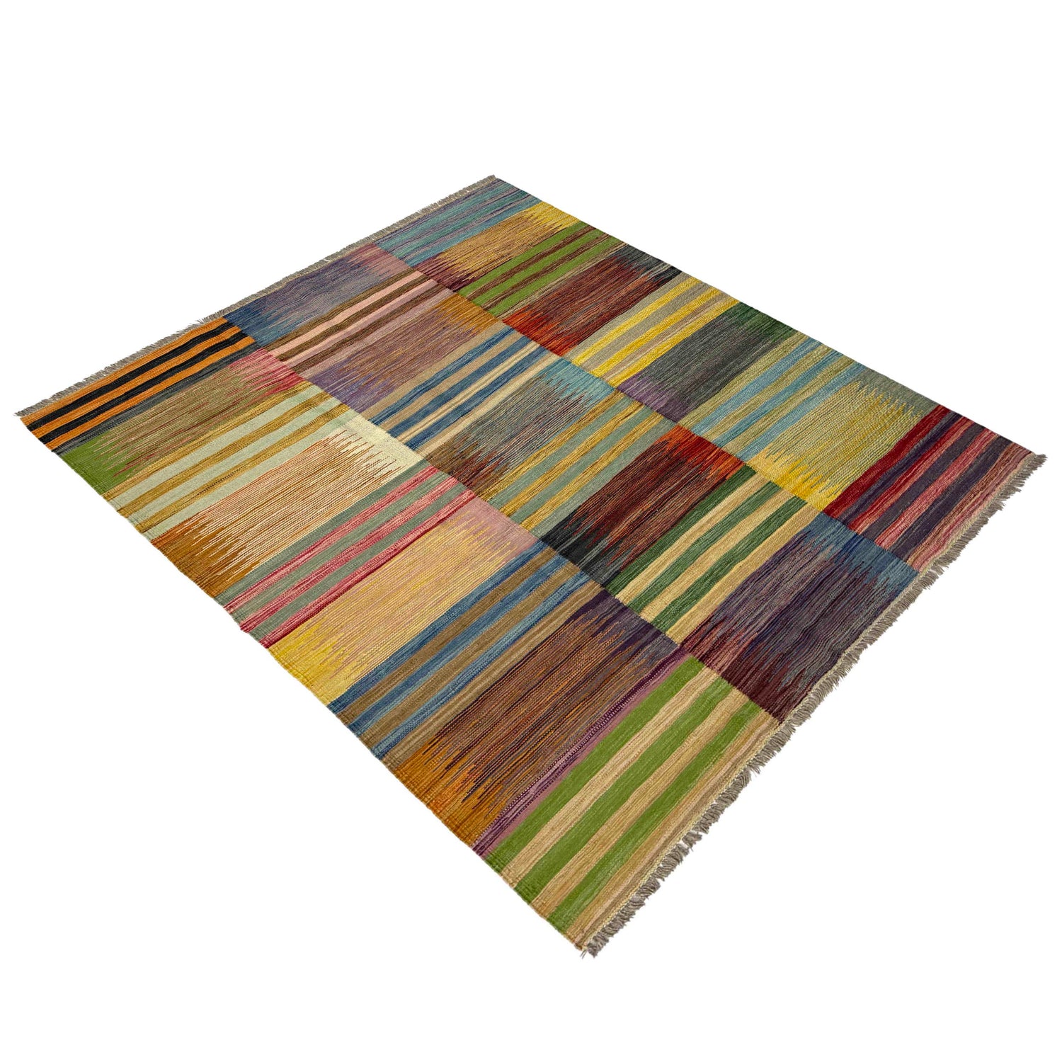 Handmade Multi Kilim Geometric 4x7 ft
