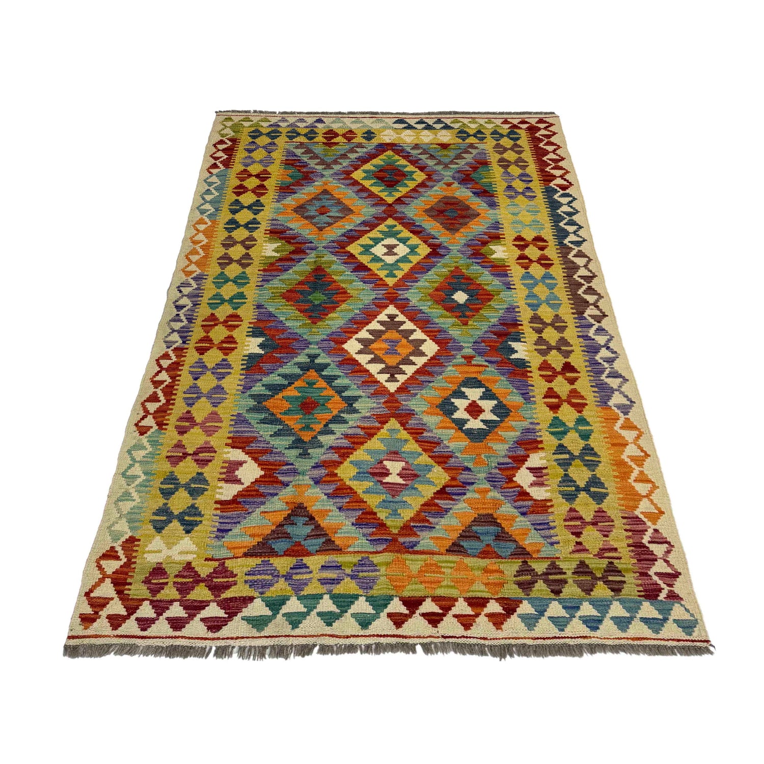 Handmade Multi Kilim Geometric 4x6 ft