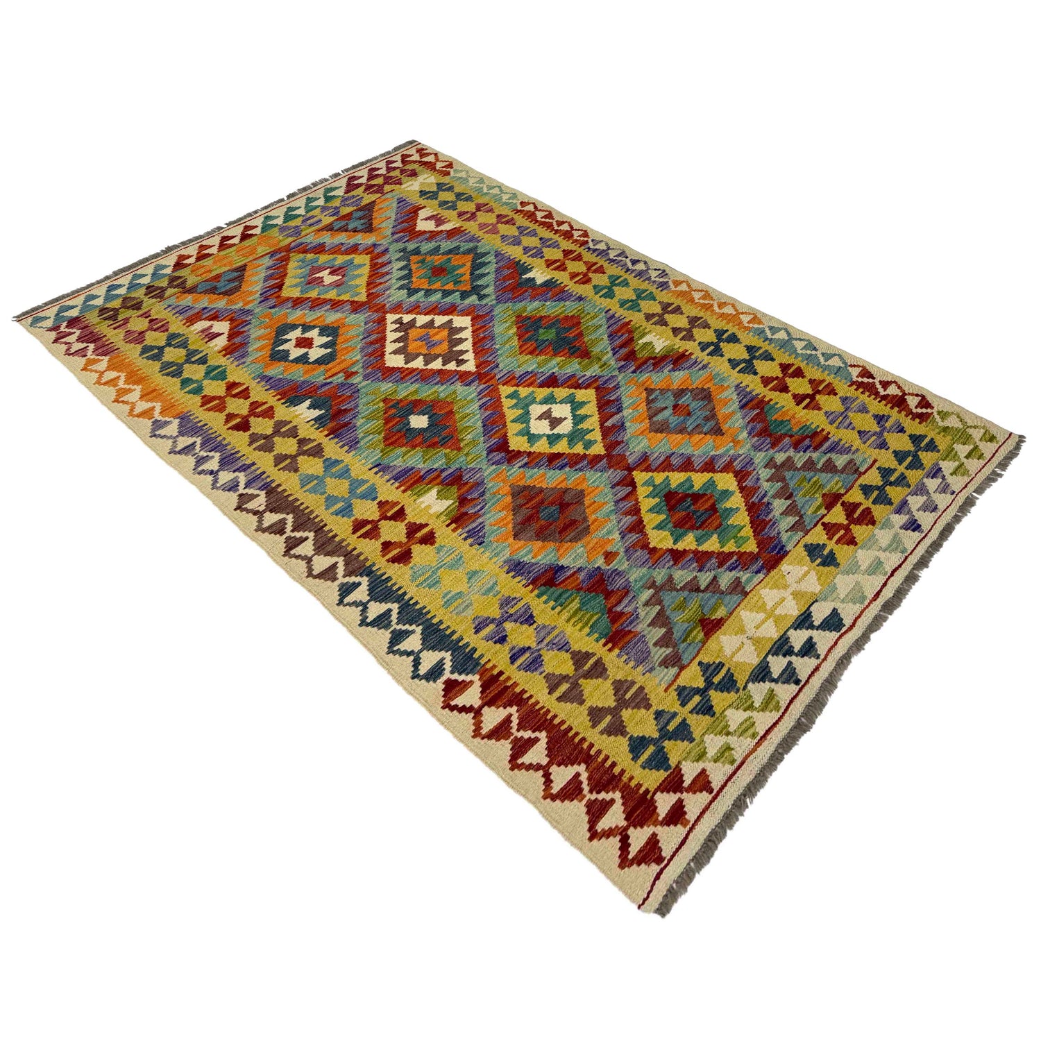 Handmade Multi Kilim Geometric 4x6 ft