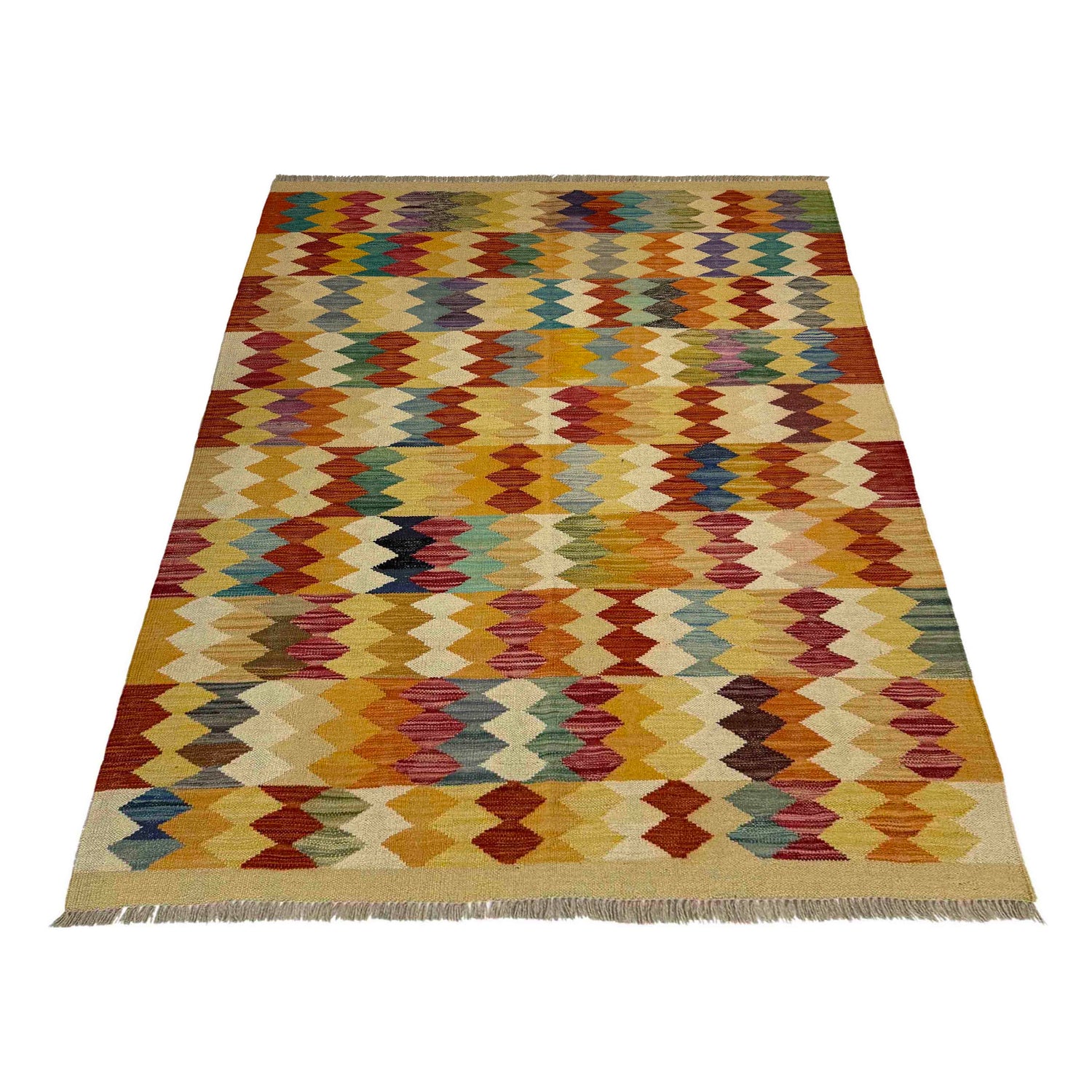Handmade Multi Kilim Geometric 4x6 ft