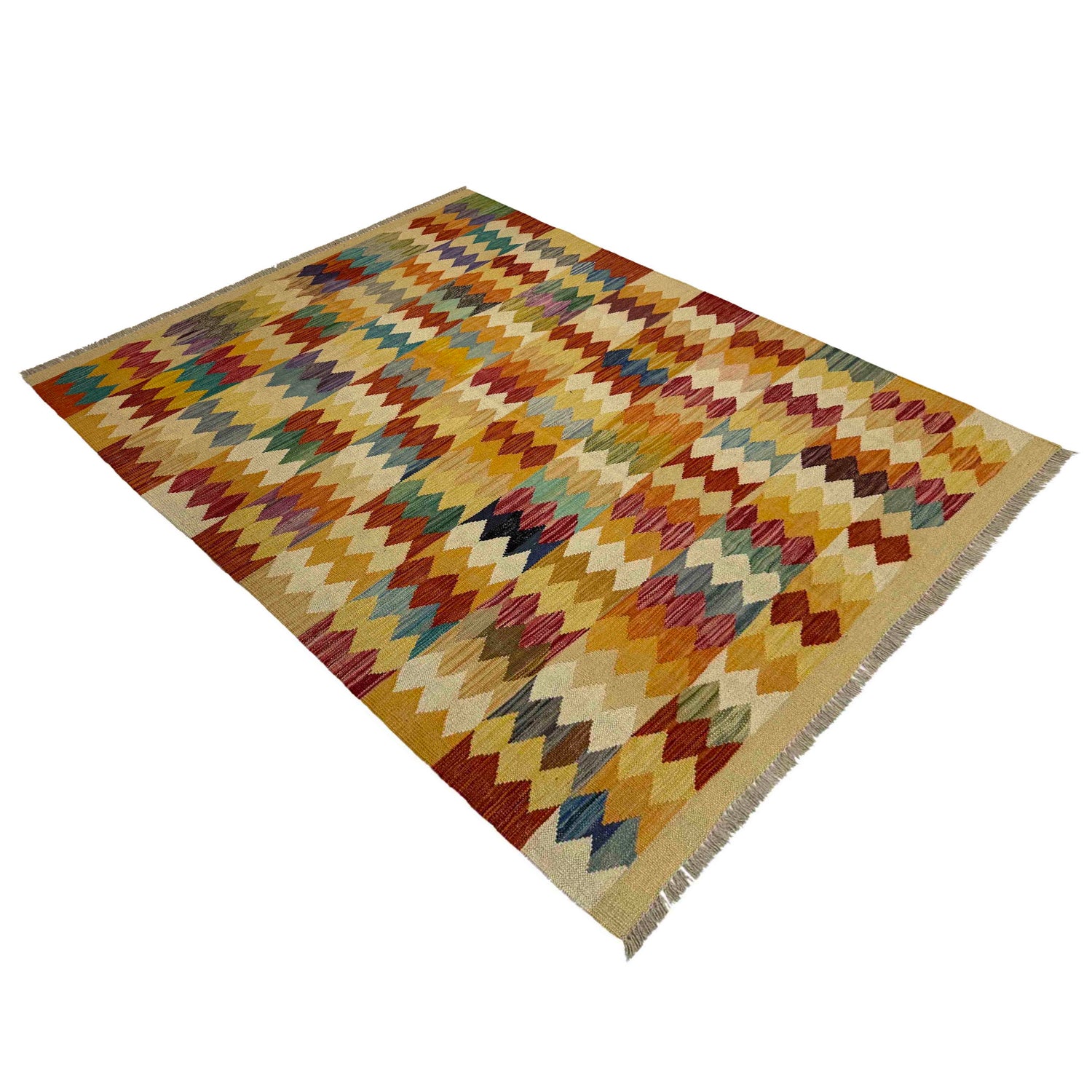 Handmade Multi Kilim Geometric 4x6 ft