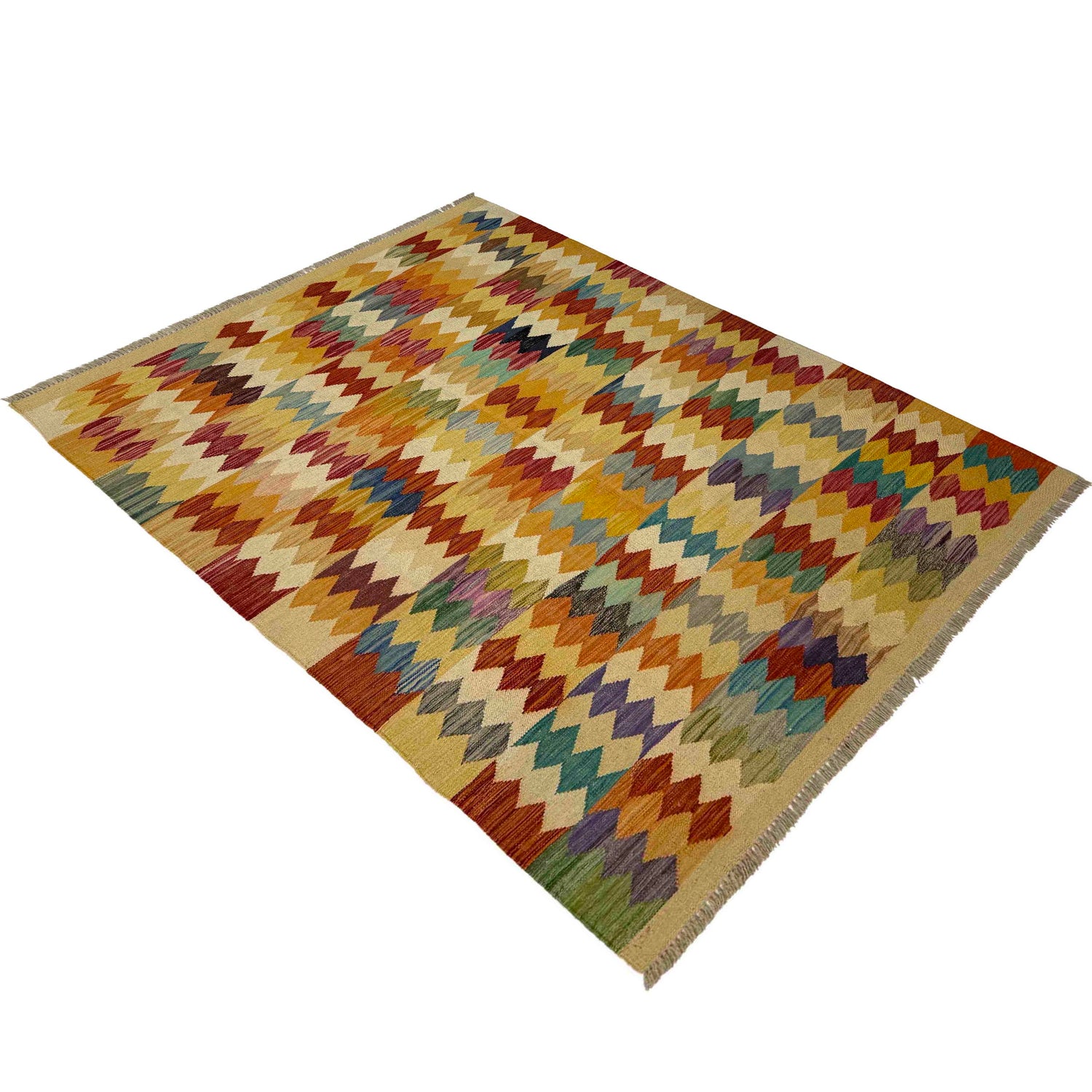 Handmade Multi Kilim Geometric 4x6 ft