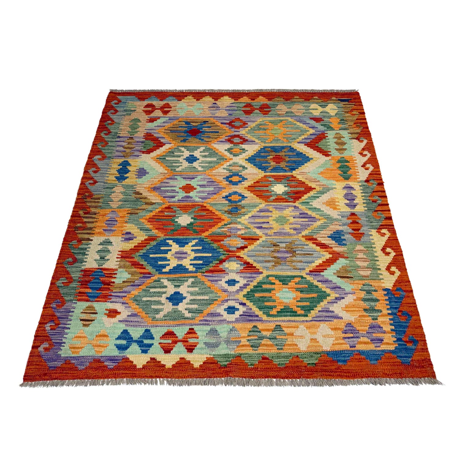 Handmade Multi Kilim Geometric 4x6 ft