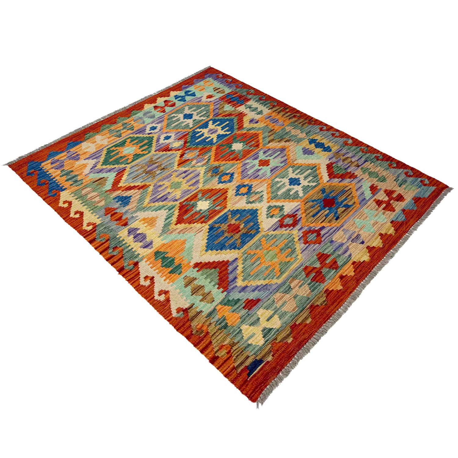 Handmade Multi Kilim Geometric 4x6 ft