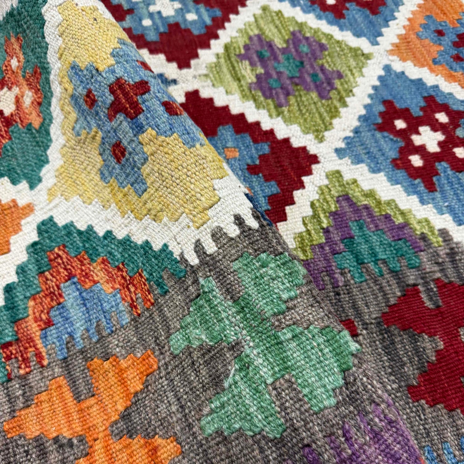 Handmade Multi Kilim Geometric 4x7 ft