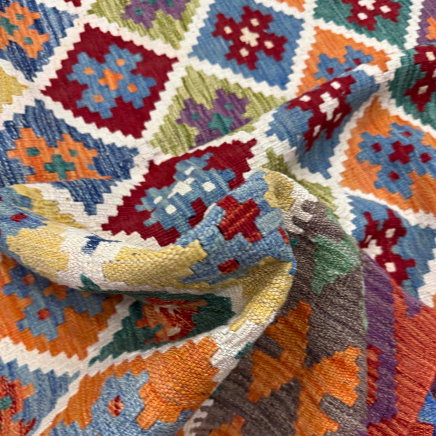 Handmade Multi Kilim Geometric 4x7 ft