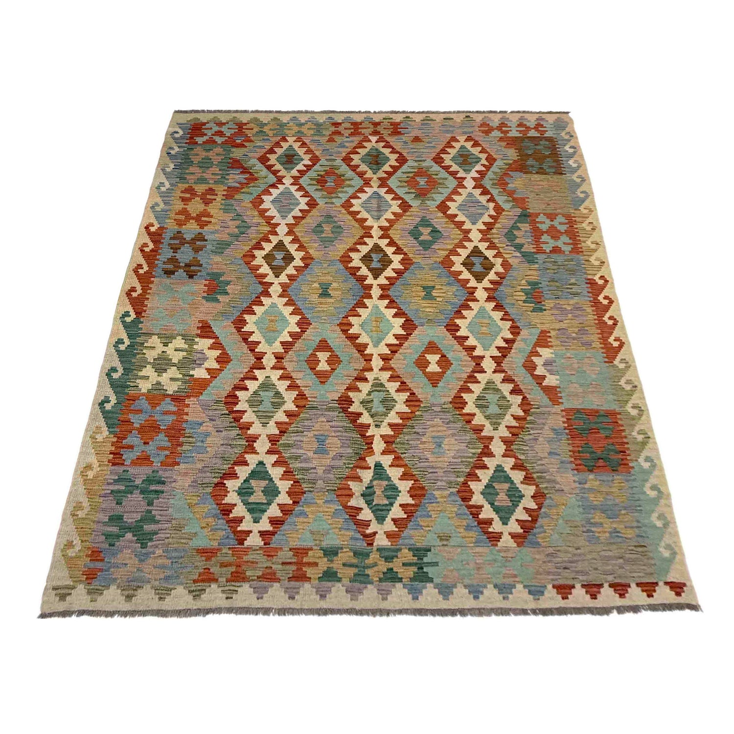 Handmade Multi Kilim Geometric 5x8 ft