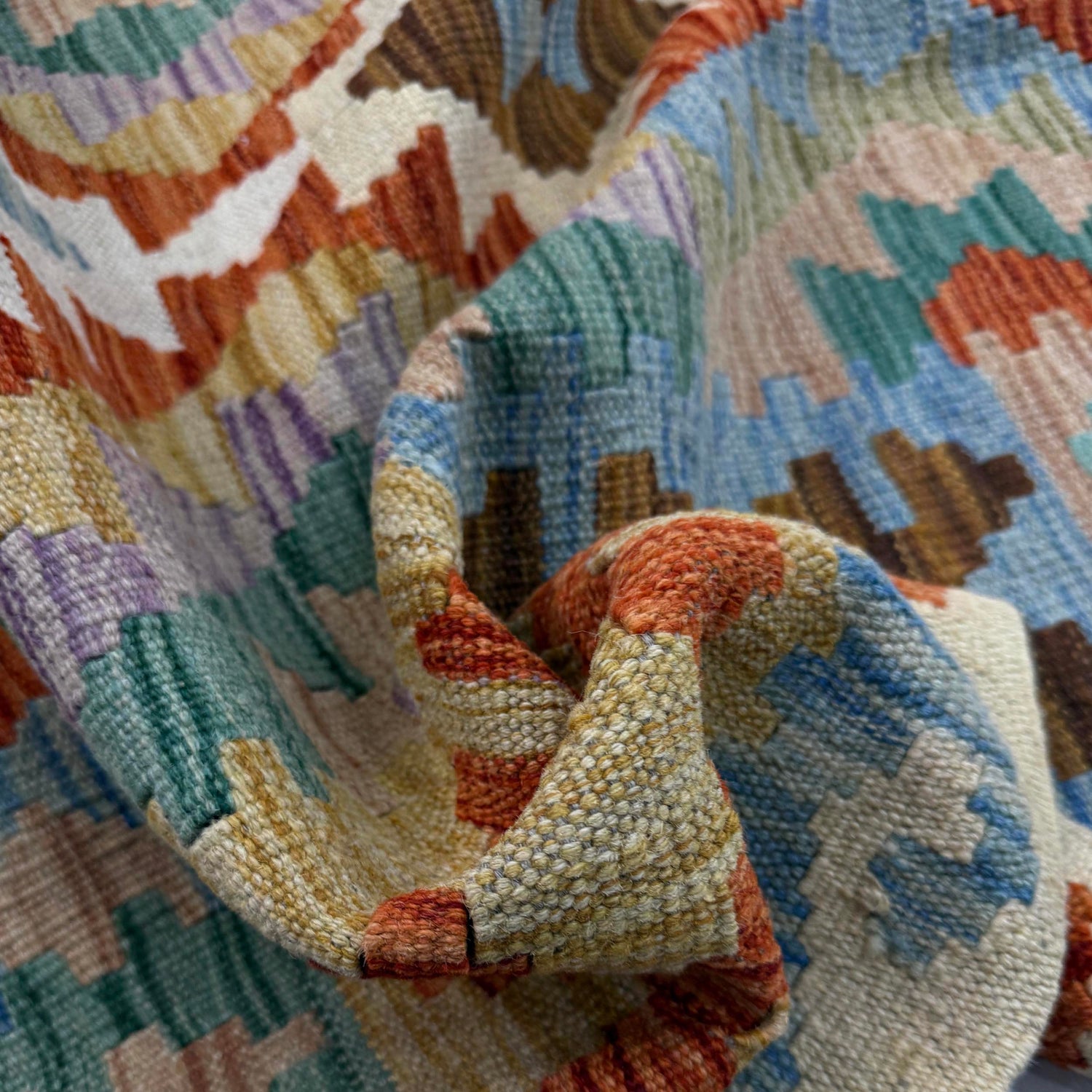 Handmade Multi Kilim Geometric 5x8 ft