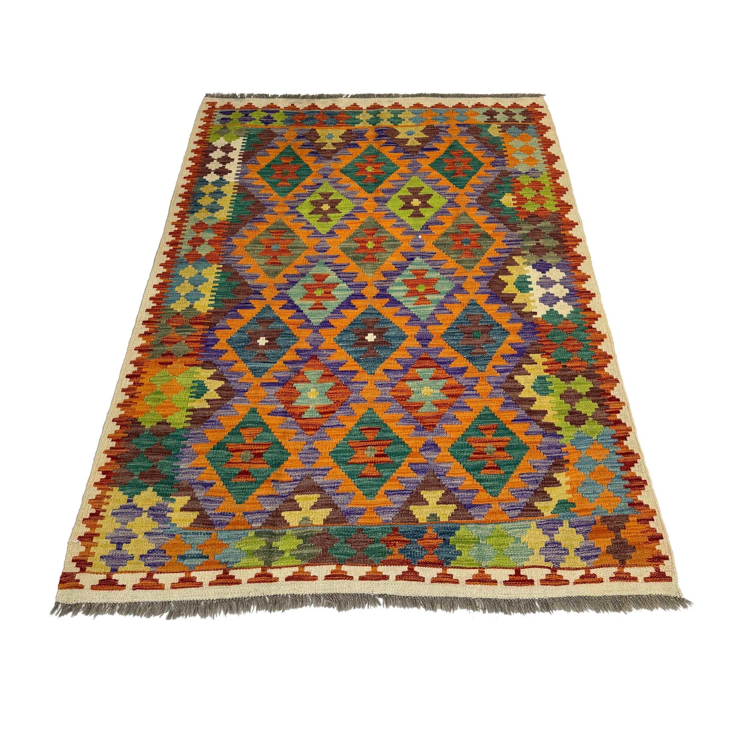 Handmade Multi Kilim Geometric 4x6 ft