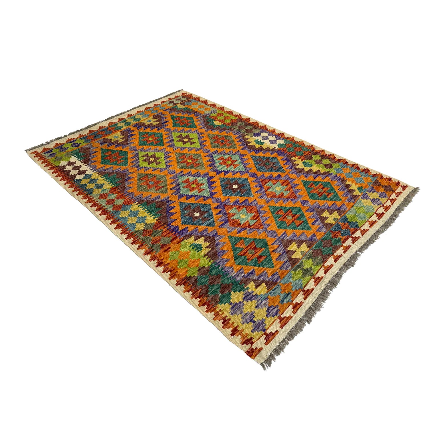 Handmade Multi Kilim Geometric 4x6 ft