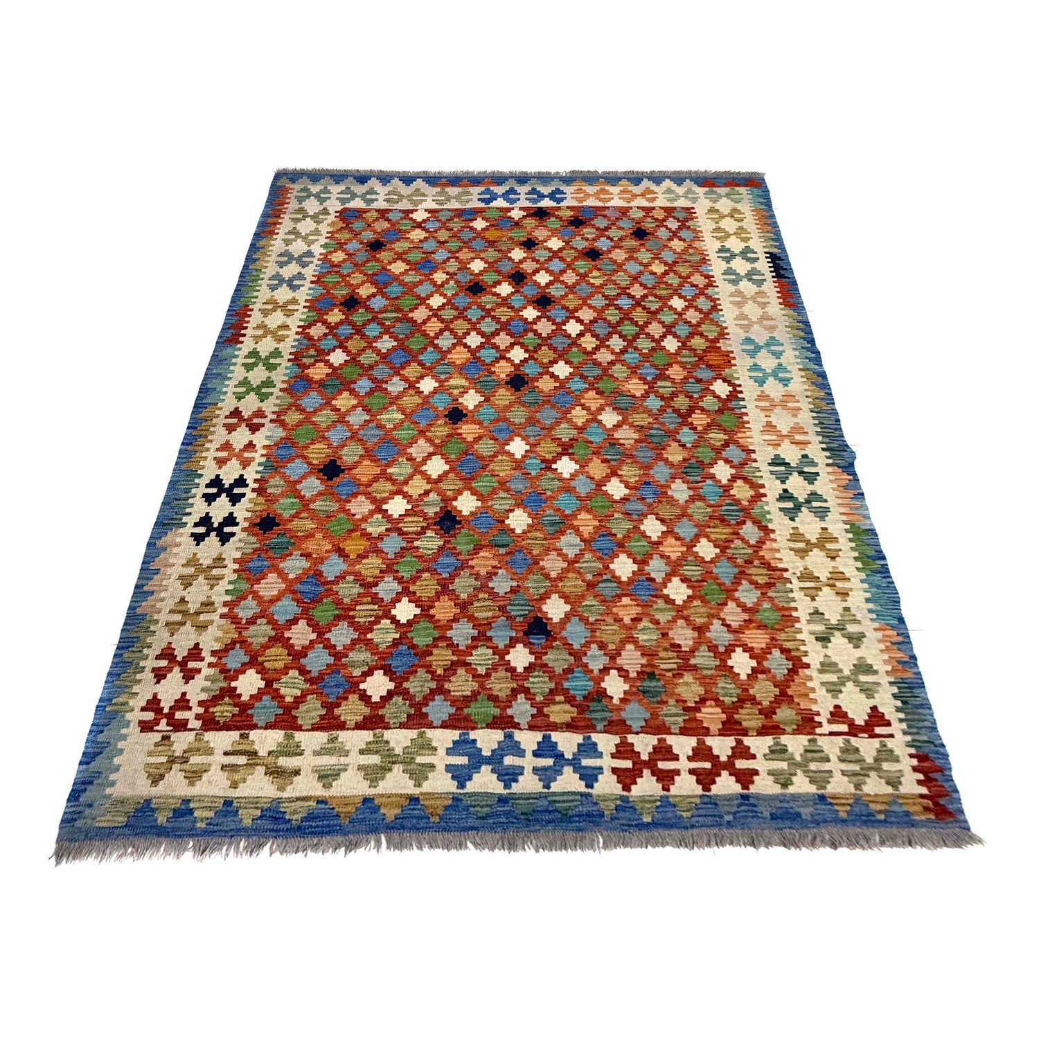 Handmade Multi Kilim Geometric 5x8 ft