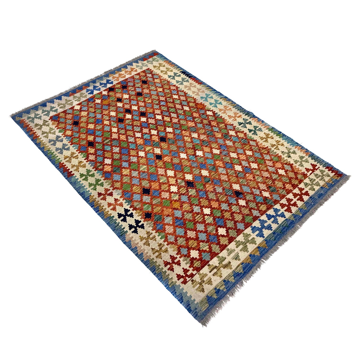 Handmade Multi Kilim Geometric 5x8 ft