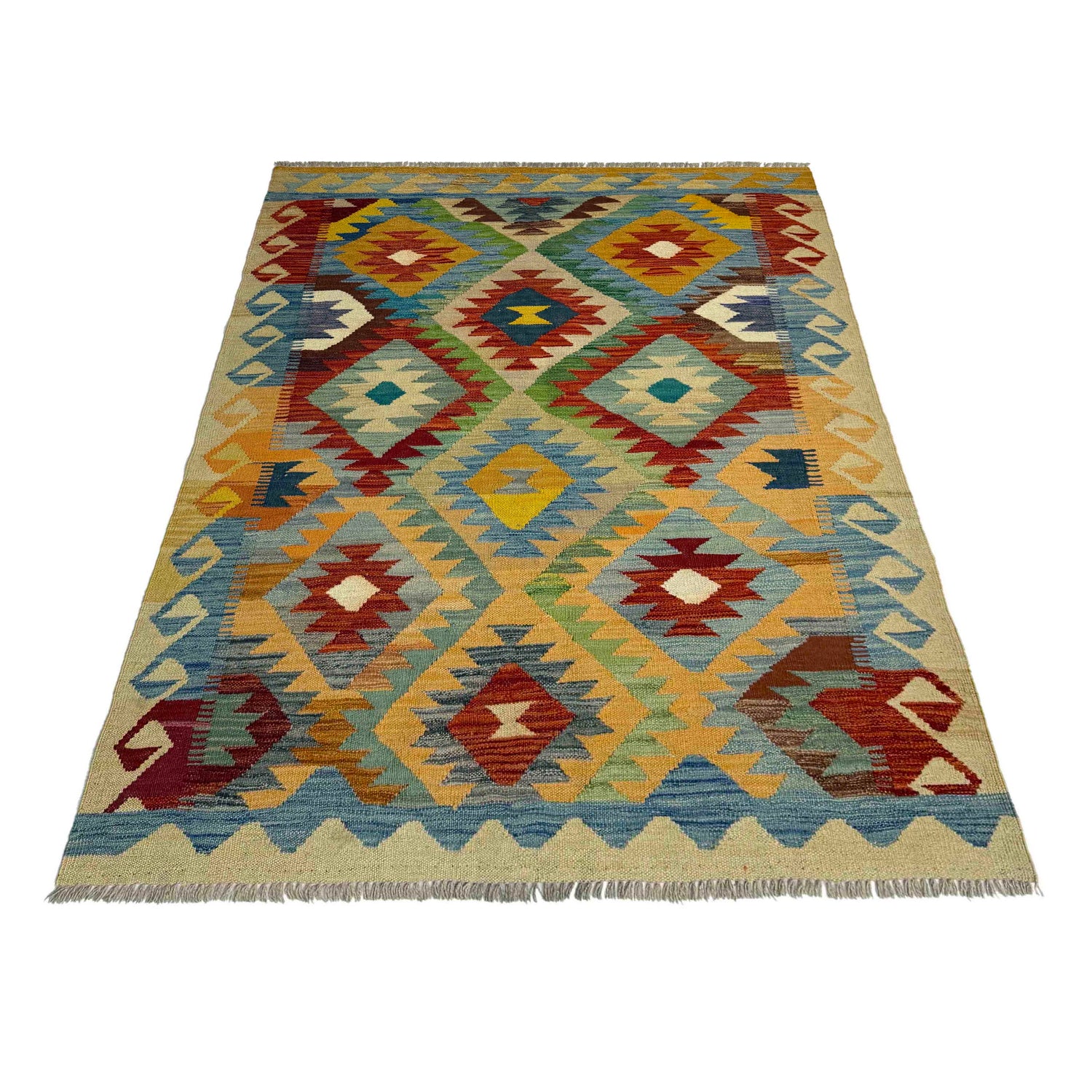 Handmade Multi Kilim Geometric 4x6 ft