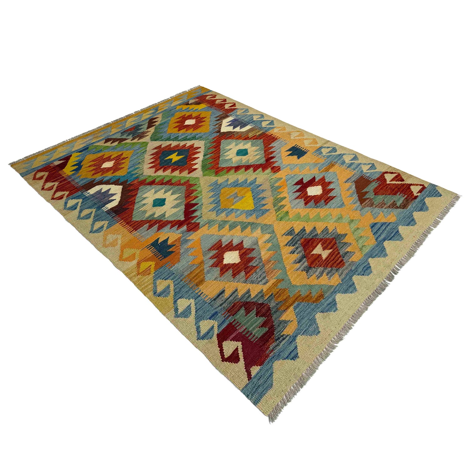 Handmade Multi Kilim Geometric 4x6 ft