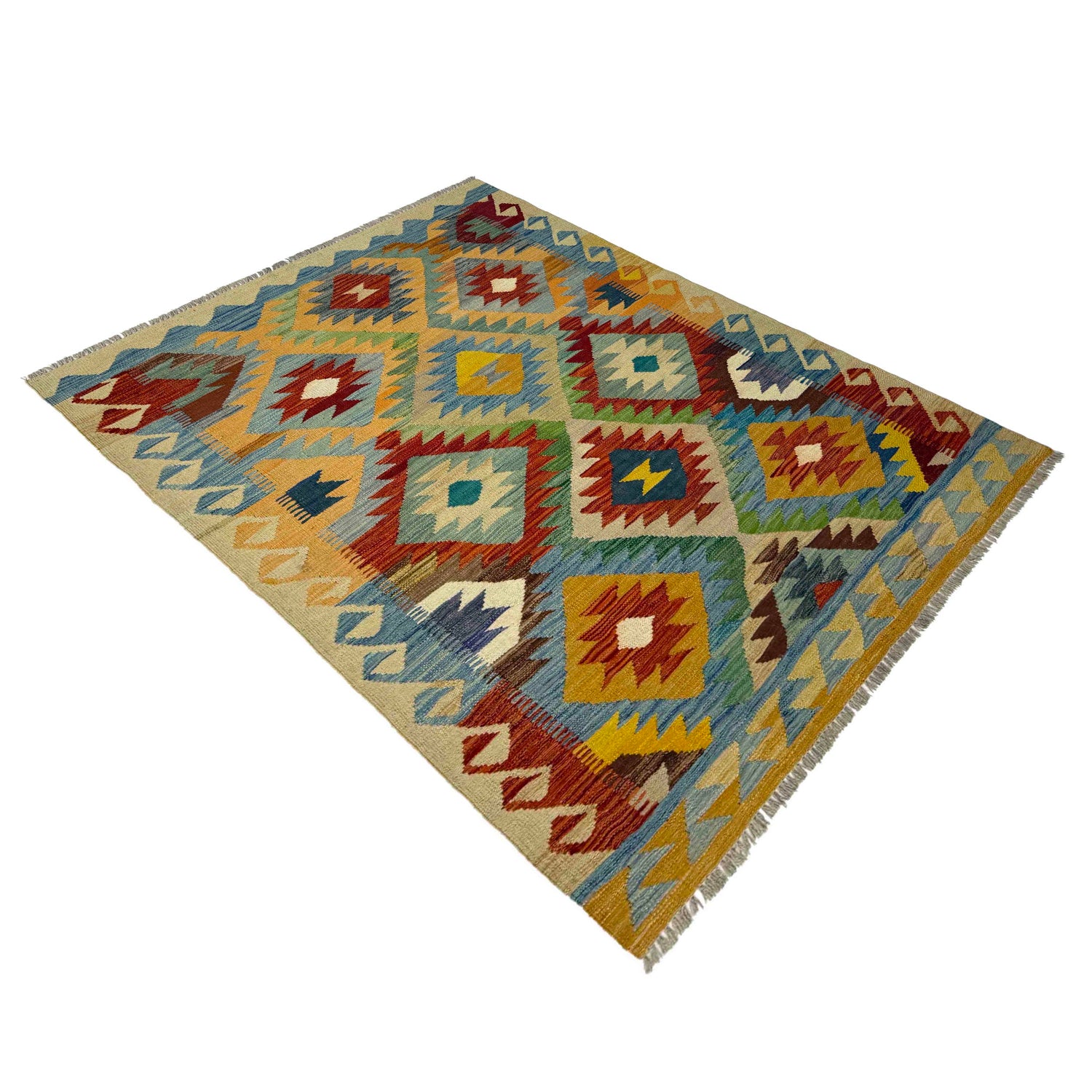 Handmade Multi Kilim Geometric 4x6 ft