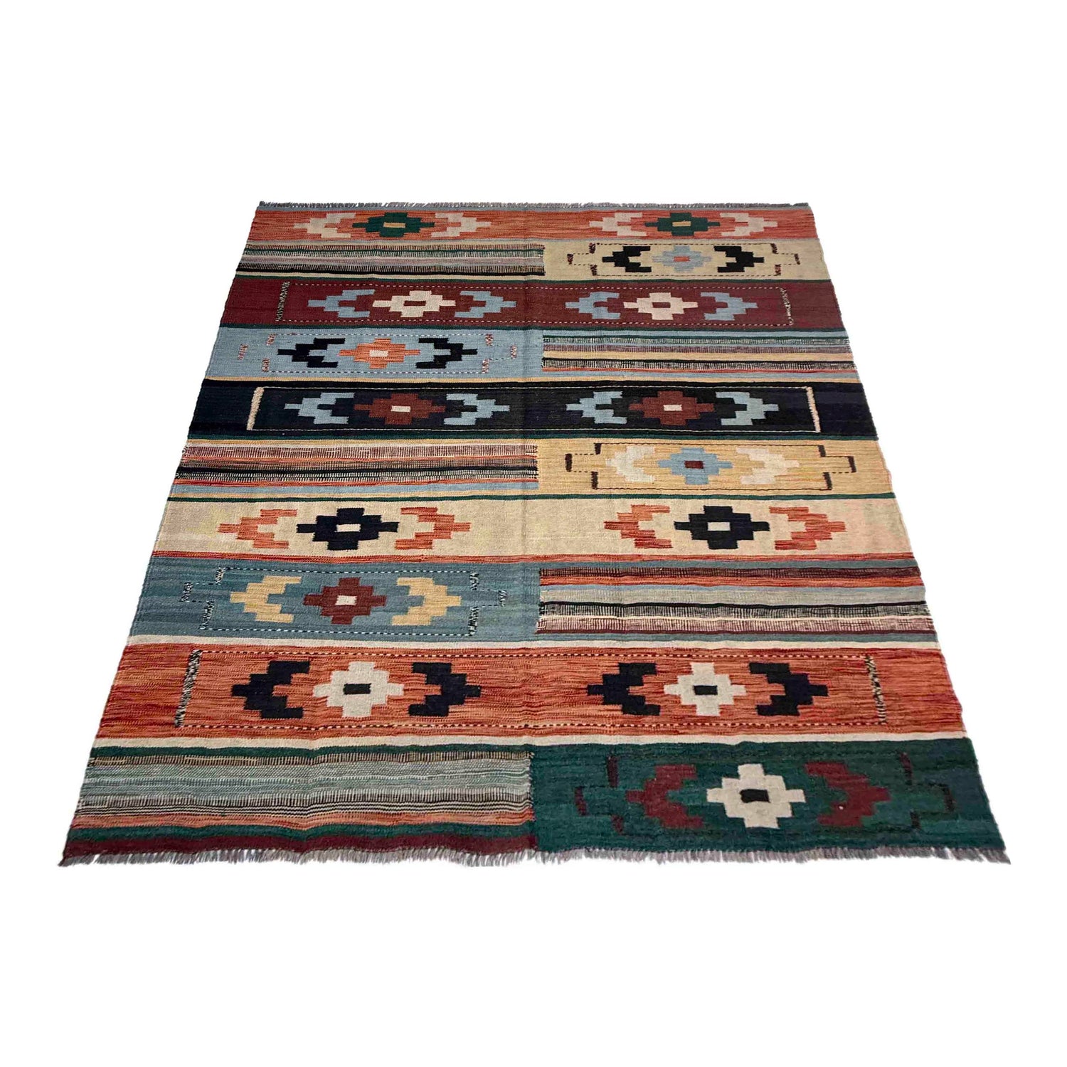 Handmade Multi Kilim Geometric 5x8 ft