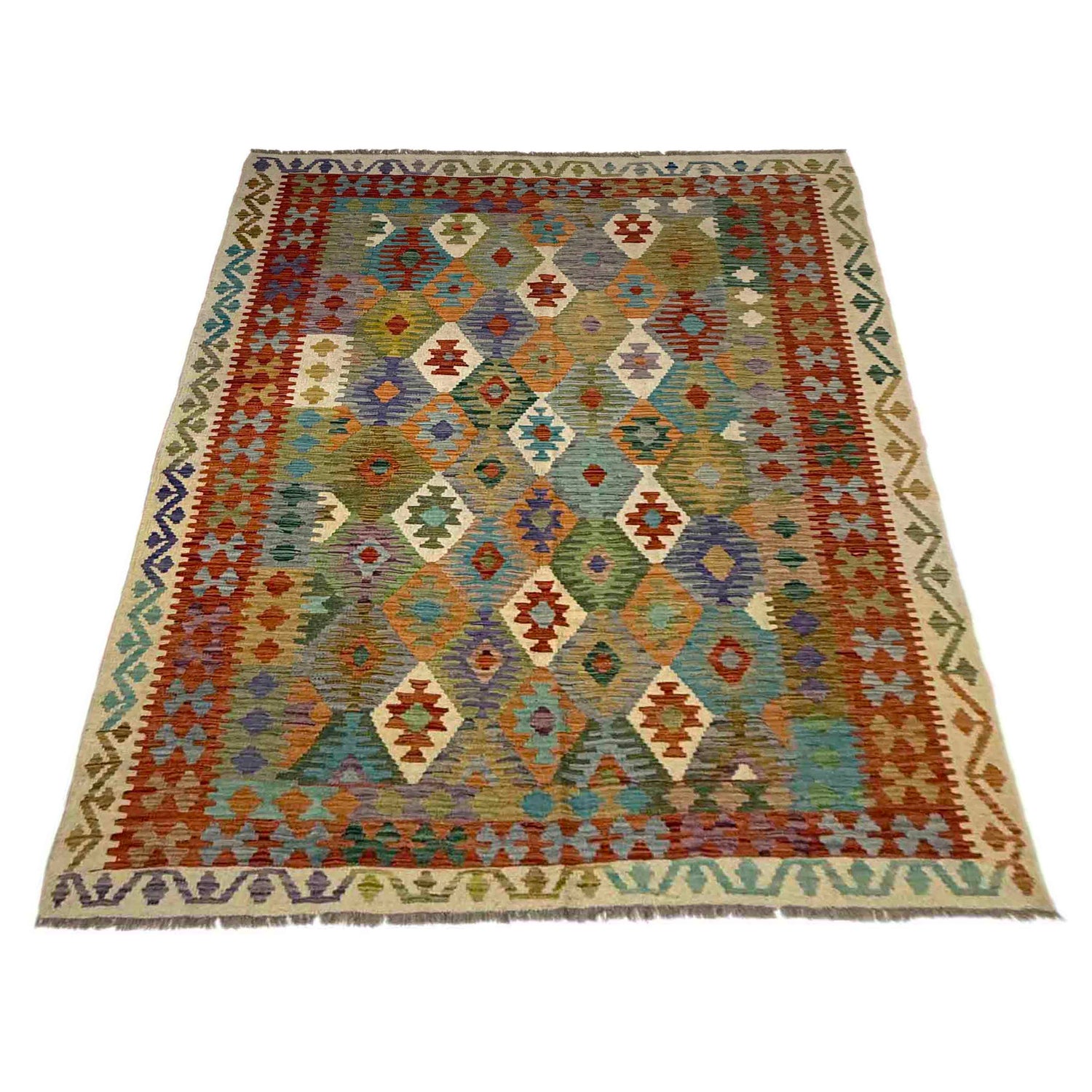 Handmade Multi Kilim Geometric 5x8 ft