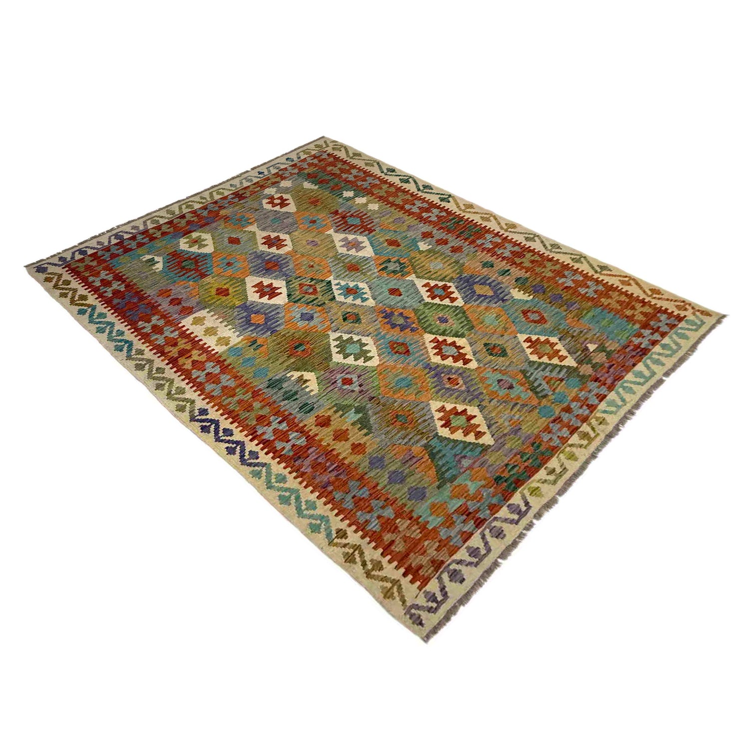 Handmade Multi Kilim Geometric 5x8 ft