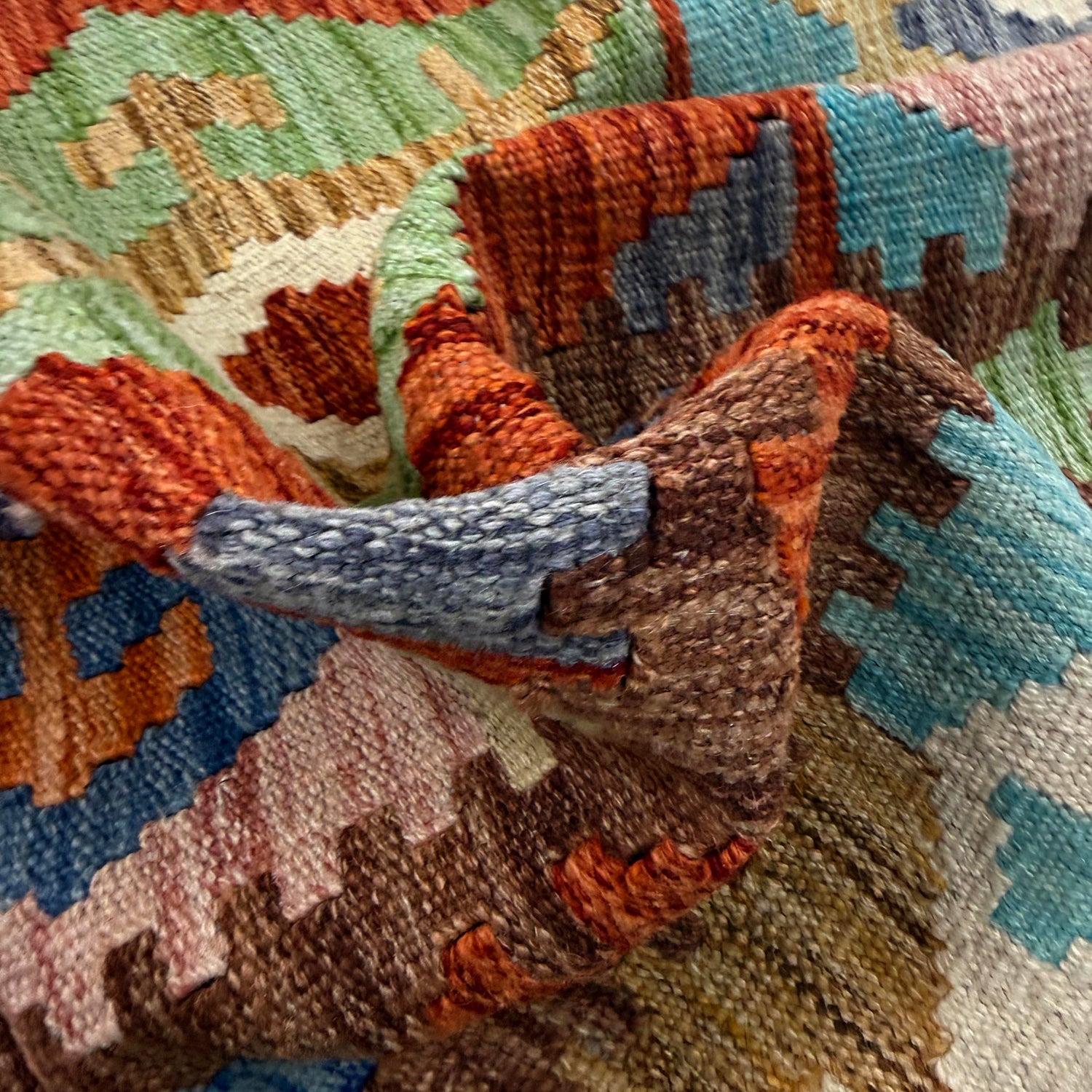 Handmade Multi Kilim Geometric 4x6 ft