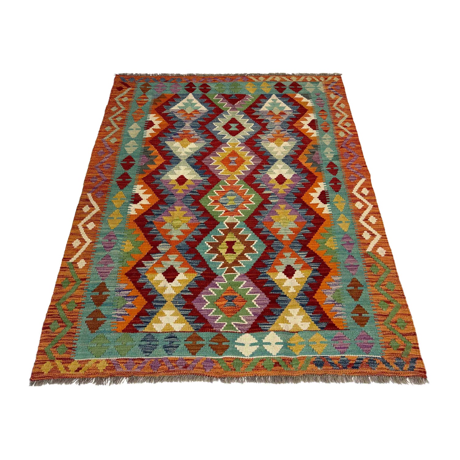 Handmade Multi Kilim Geometric 4x6 ft