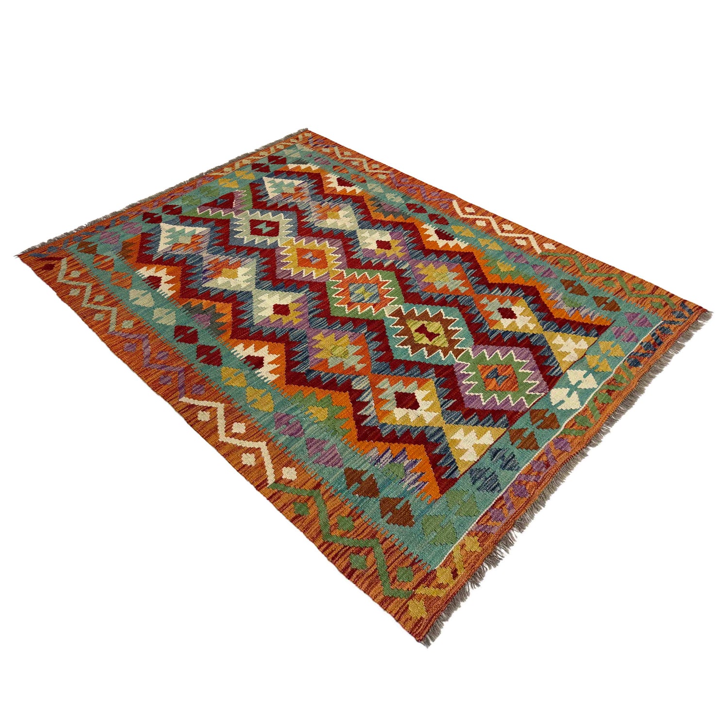 Handmade Multi Kilim Geometric 4x6 ft