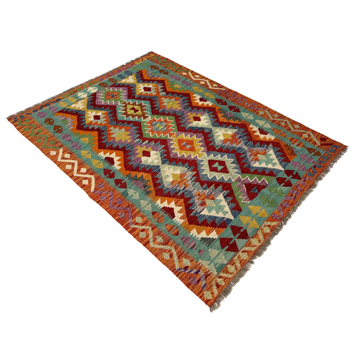 Handmade Multi Kilim Geometric 4x6 ft