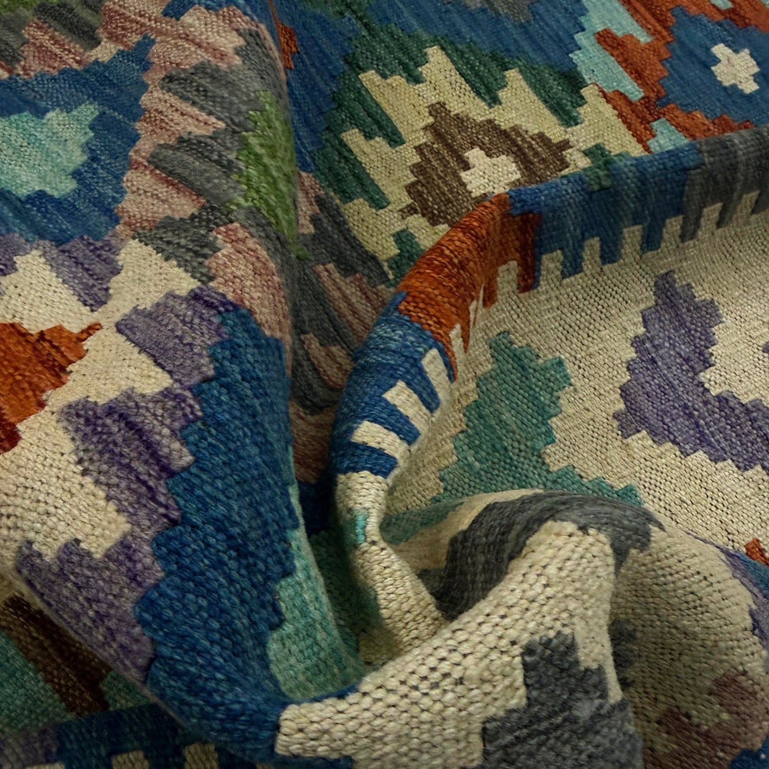 Handmade Multi Kilim Geometric 5x8 ft