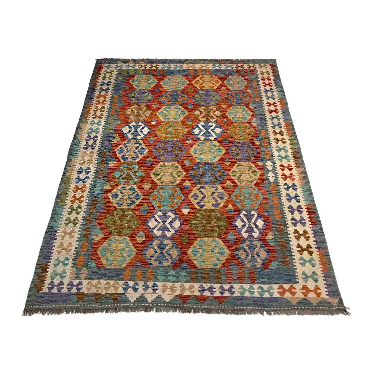 Handmade Multi Kilim Geometric 5x8 ft