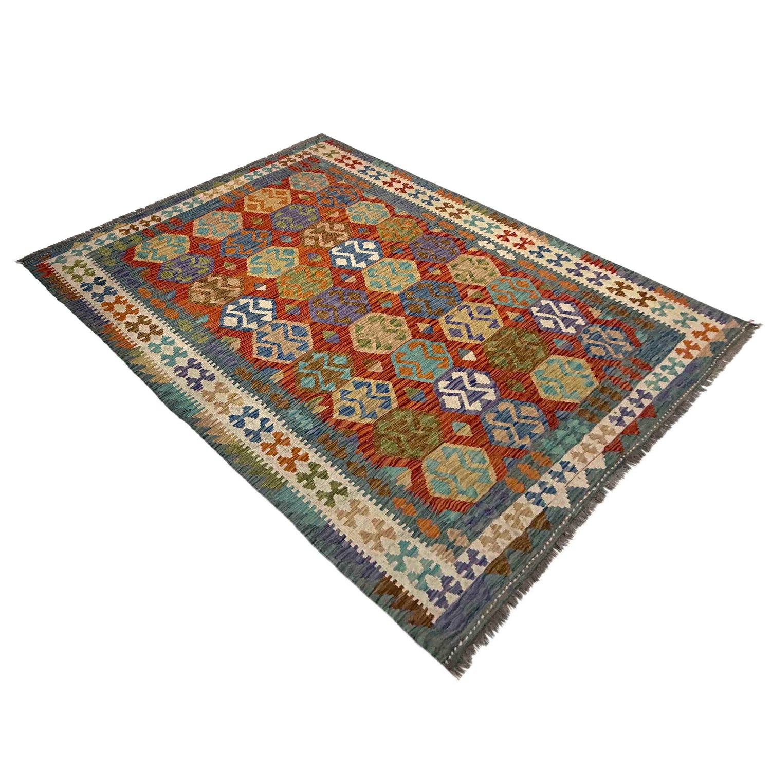 Handmade Multi Kilim Geometric 5x8 ft