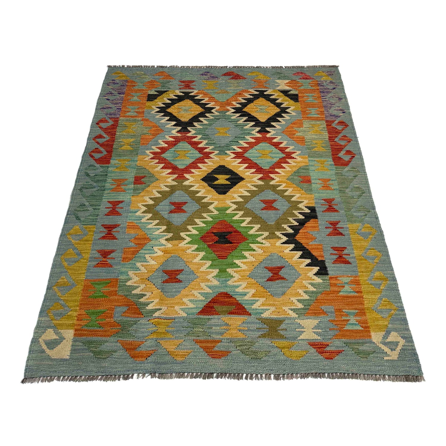 Handmade Multi Kilim Geometric 4x6 ft