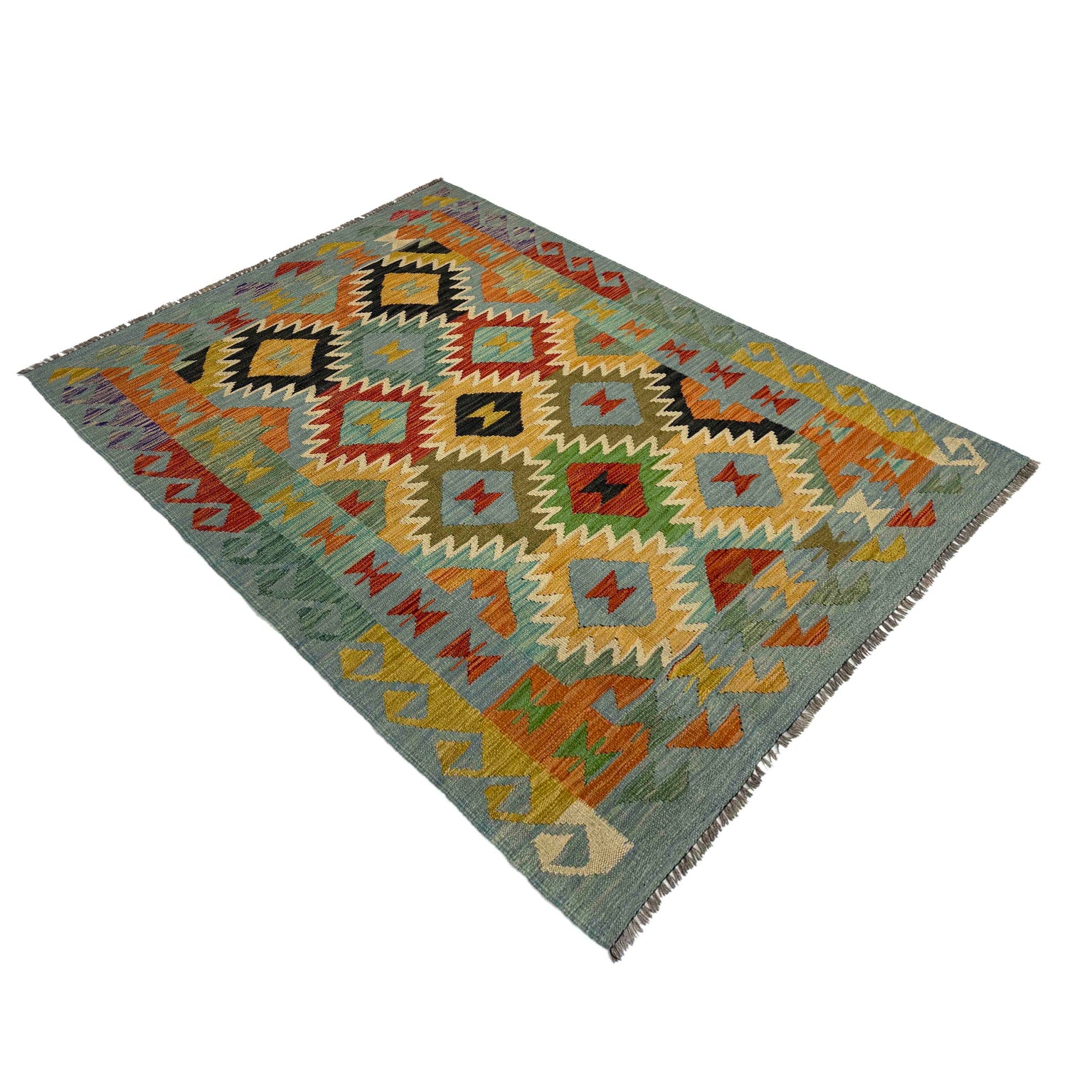 Handmade Multi Kilim Geometric 4x6 ft