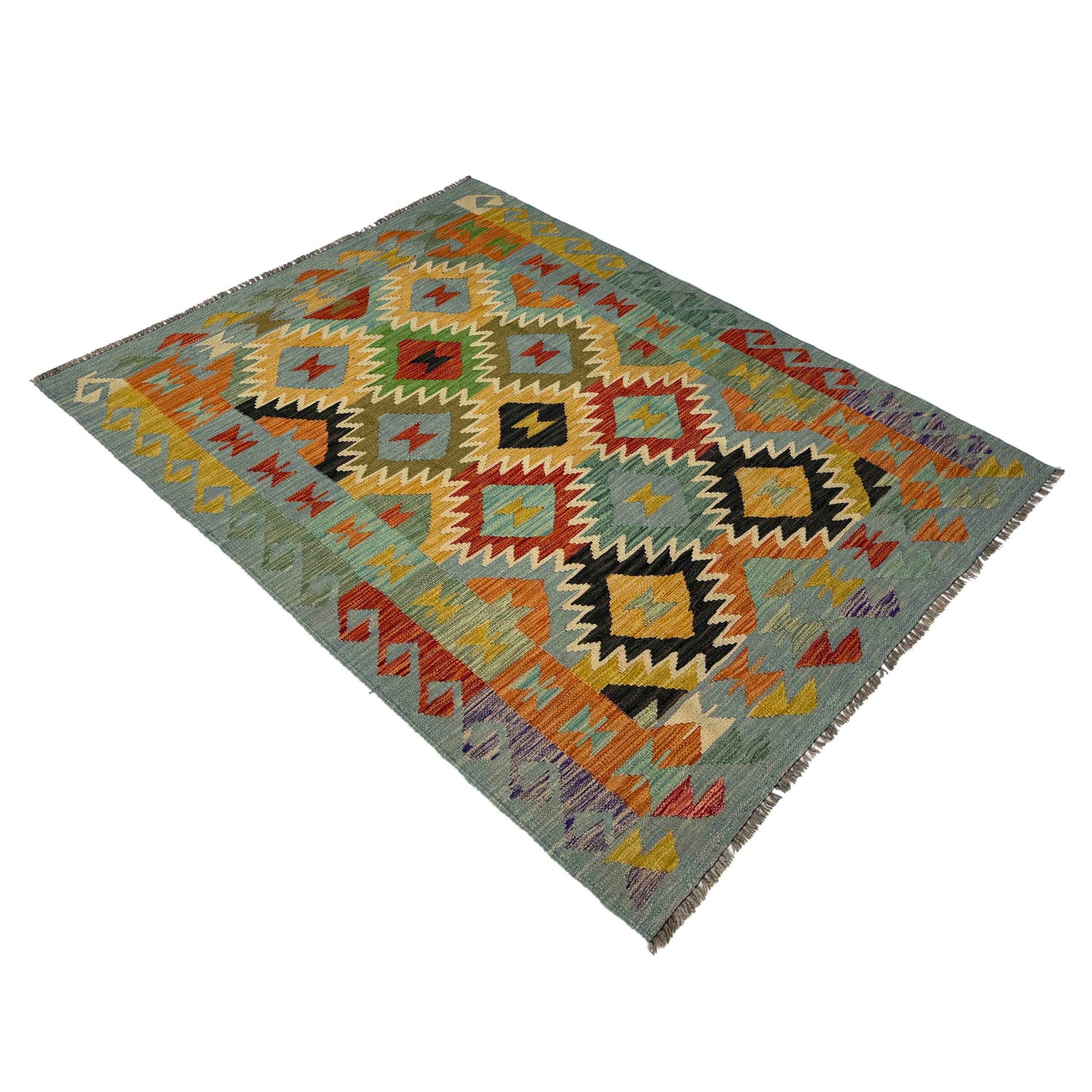 Handmade Multi Kilim Geometric 4x6 ft