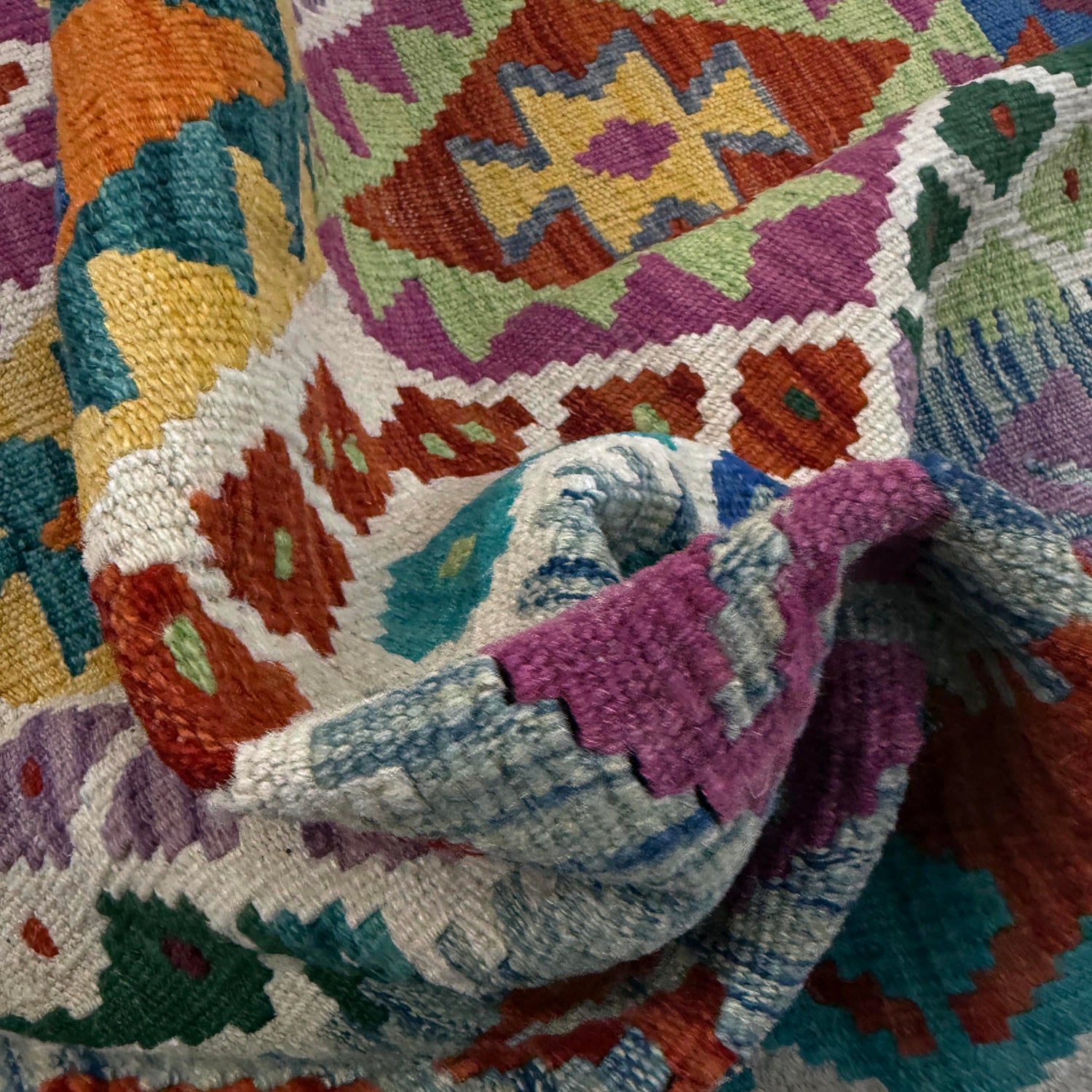 Handmade Multi Kilim Geometric 4x6 ft