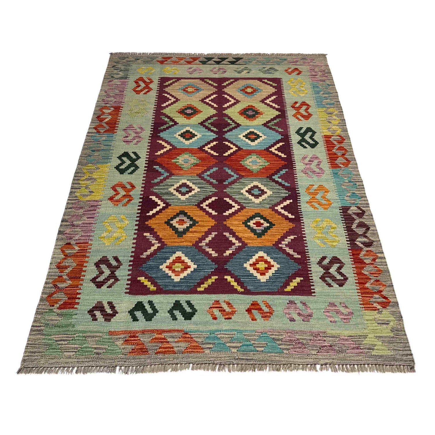 Handmade Multi Kilim Geometric 4x6 ft