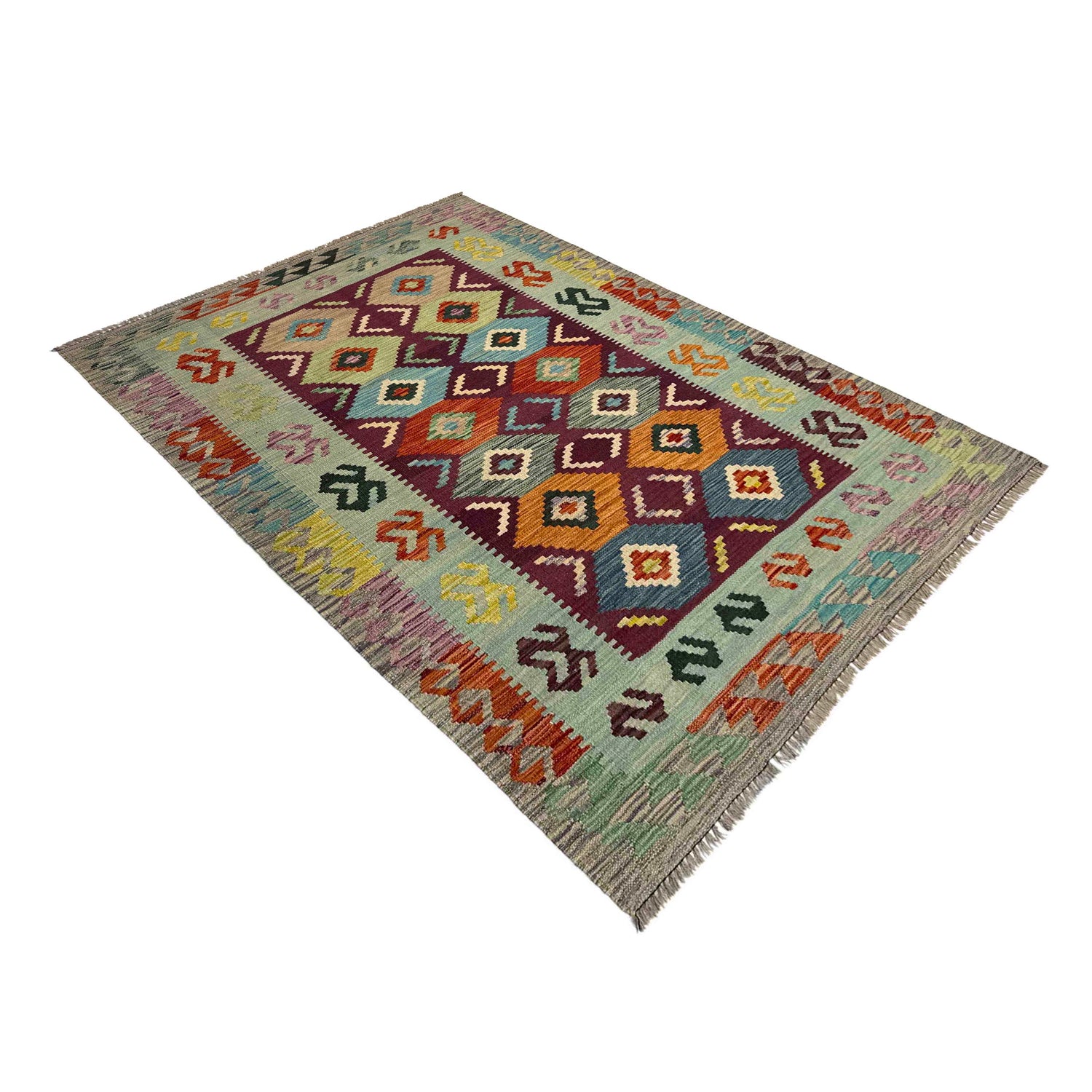 Handmade Multi Kilim Geometric 4x6 ft